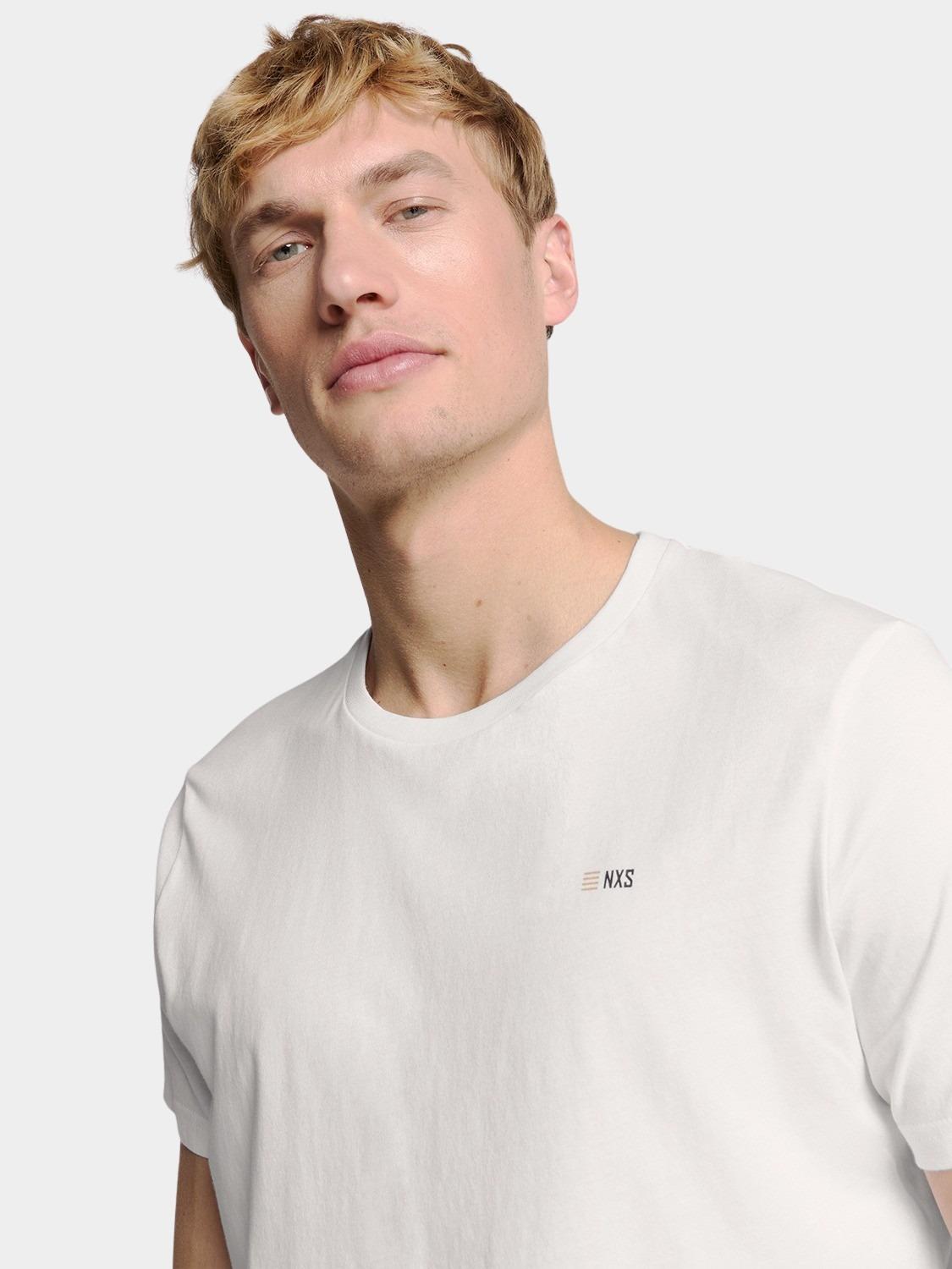 No Excess T-shirt korte mouw Wit T-Shirt Crewneck Solid Basic N3401D/010