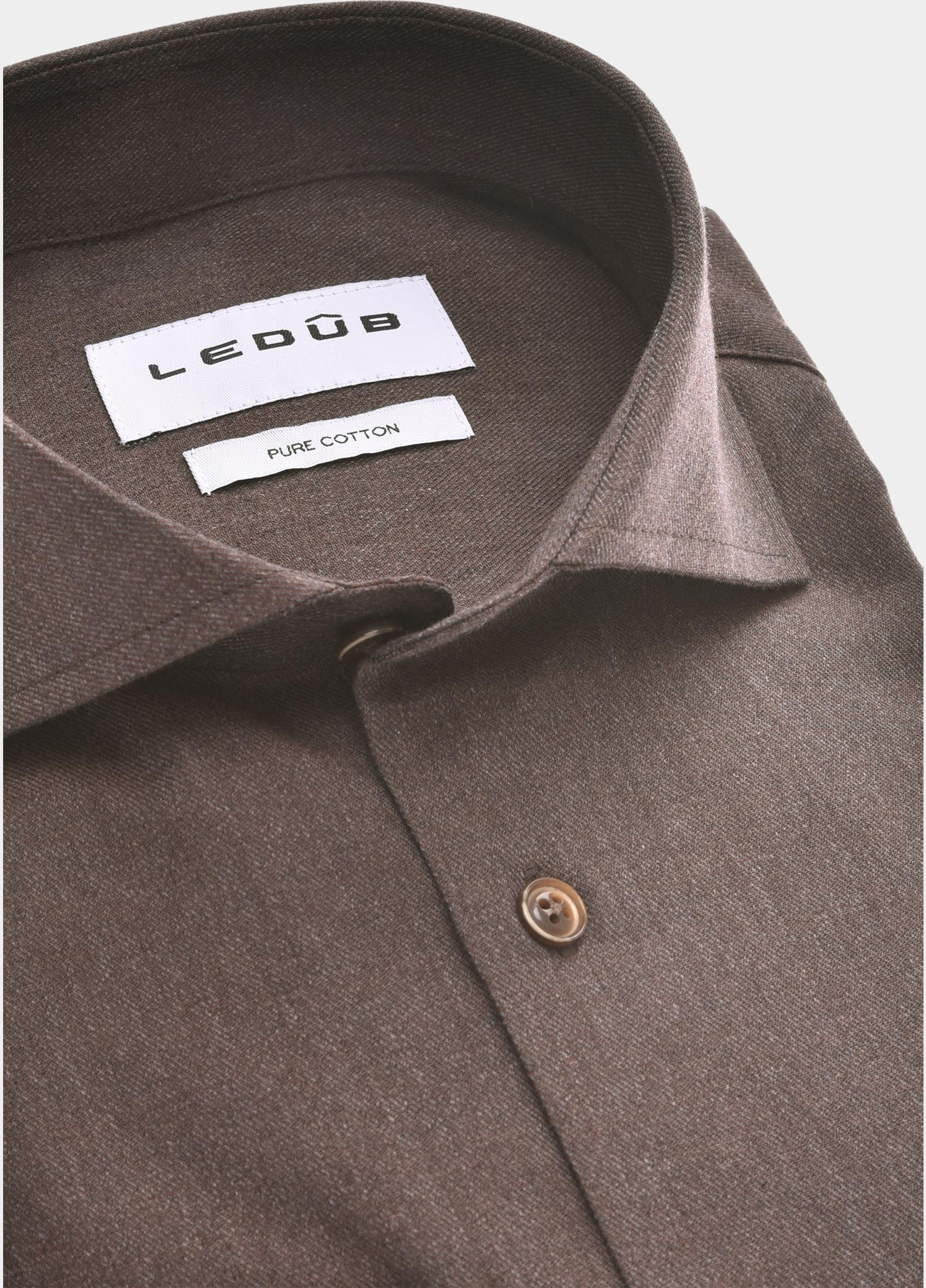 Ledub Zakelijk overhemd heren Bruin MFN5 0143560/680-000-000