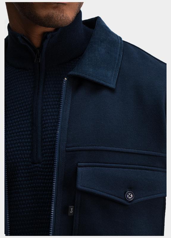 Butcher of Blue Overshirt Blauw Perry Zip Overshirt M2523000/890