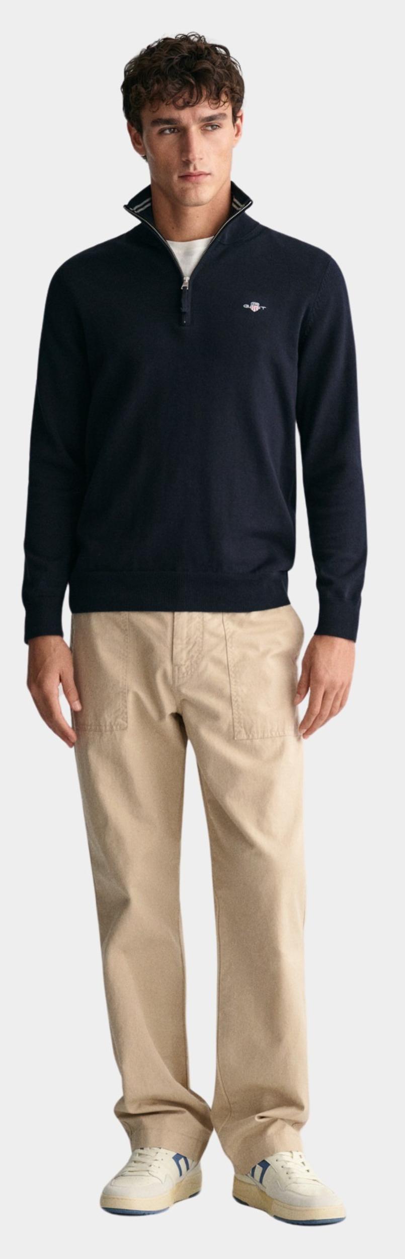 Gant Half Zip Blauw Classic Cotton Half Zip 8030564/433
