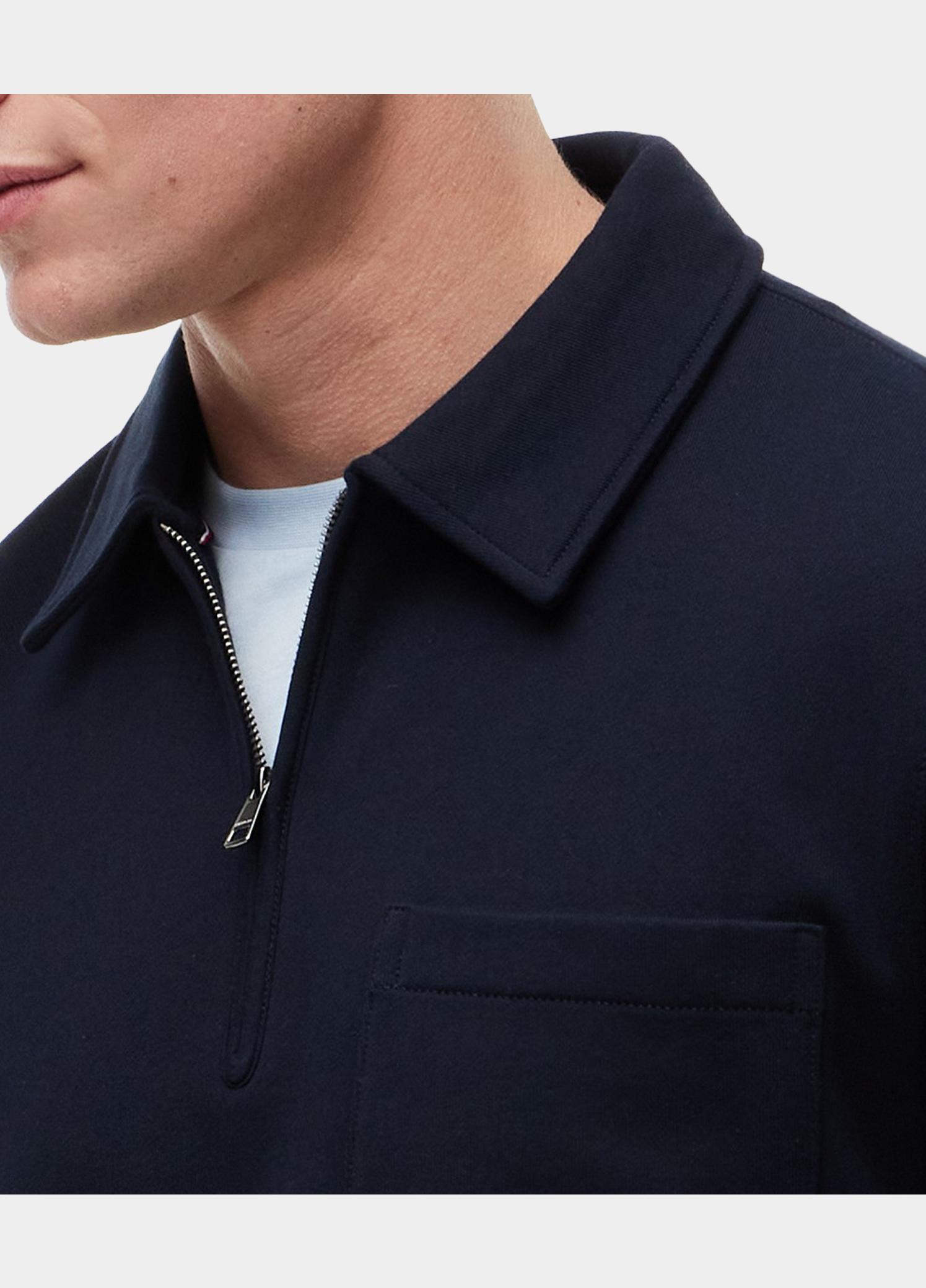 Tommy Hilfiger Half Zip Blauw ESSENTIAL TERRY POCKET 1/4 ZIP MW0MW43213/DW5