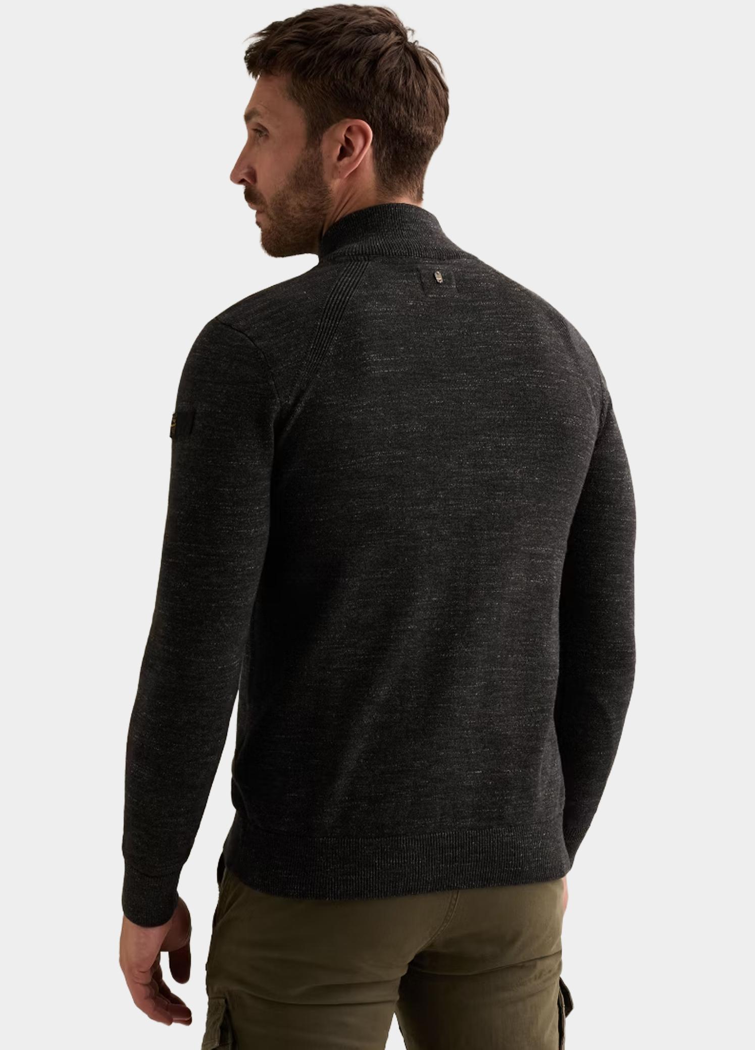 PME Legend Half Zip Zwart Half zip collar cotton rib me PKW2609302/999