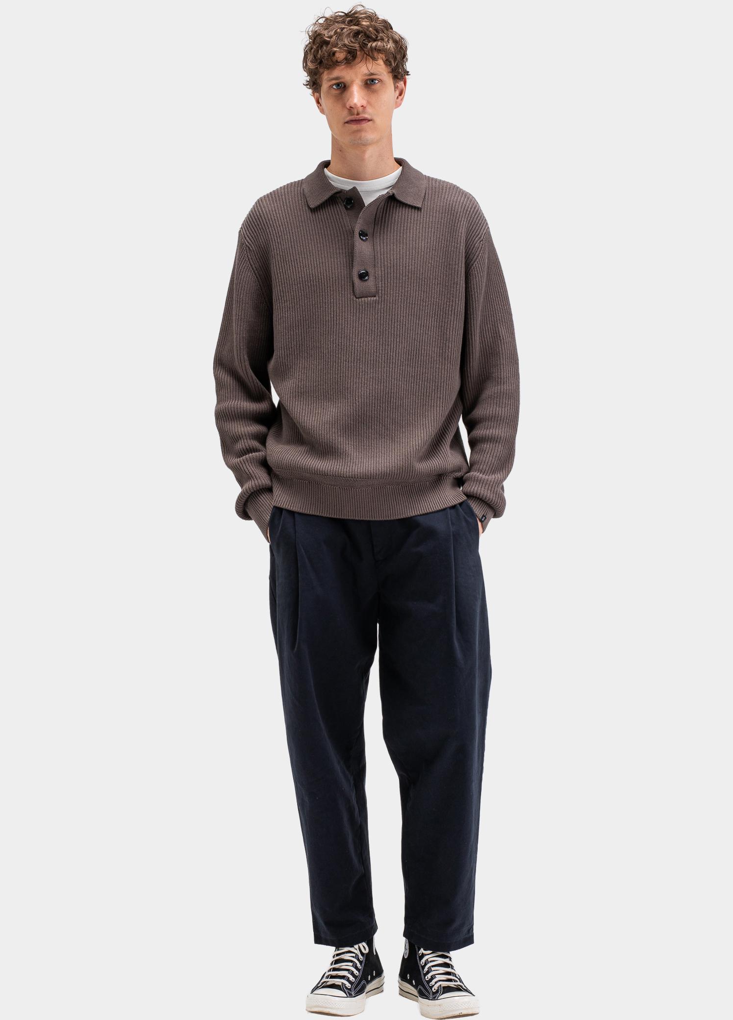 Butcher of Blue Polo lange mouwen heren Bruin Galway M2626033/420