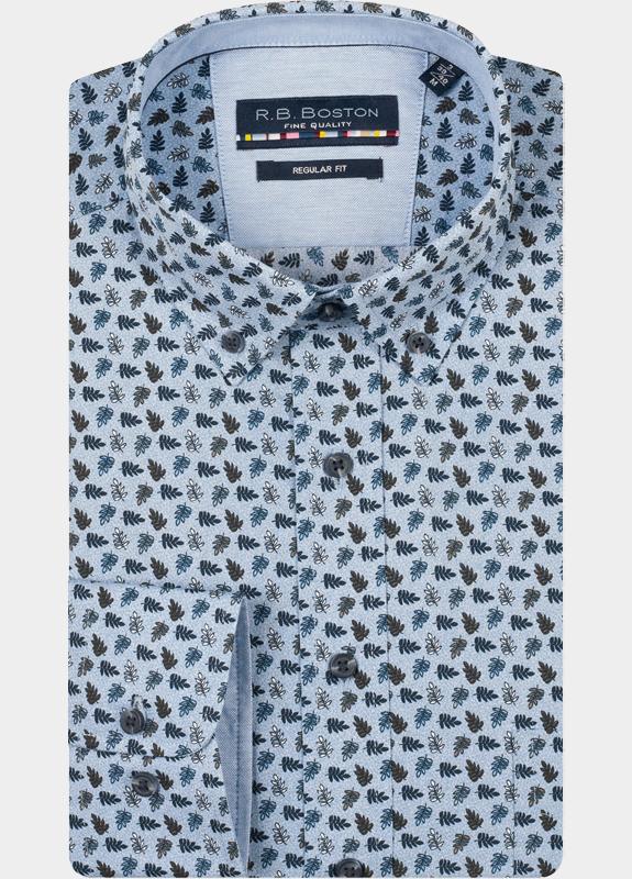 R.B. Boston Casual hemd lange mouw Blauw Franklin LS Button Down 527670/609