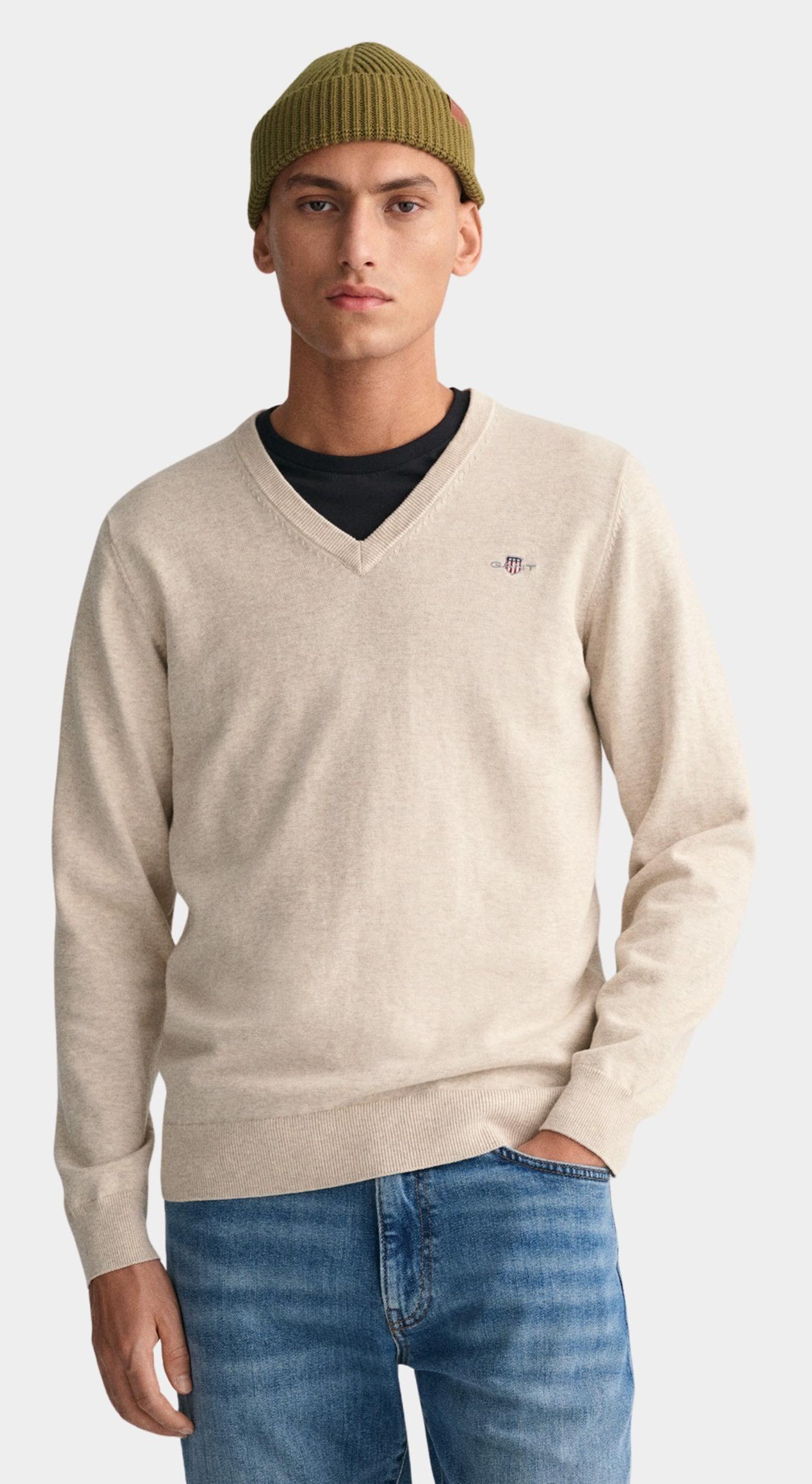 Gant Pullover Beige Classic Cotton V-Neck 8030562/291