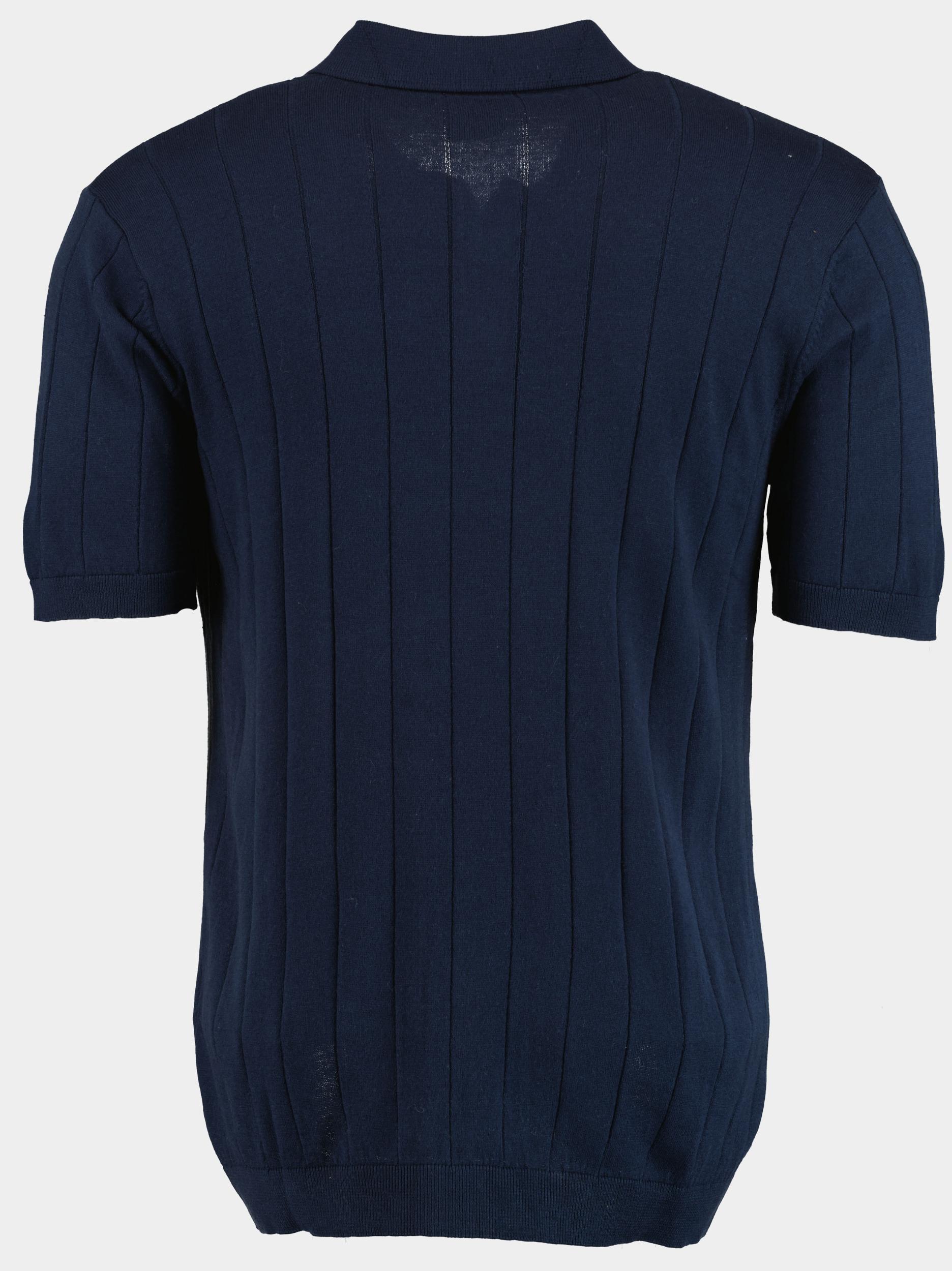 Bos Polo korte mouw Blauw met getrokken naald 313/3527