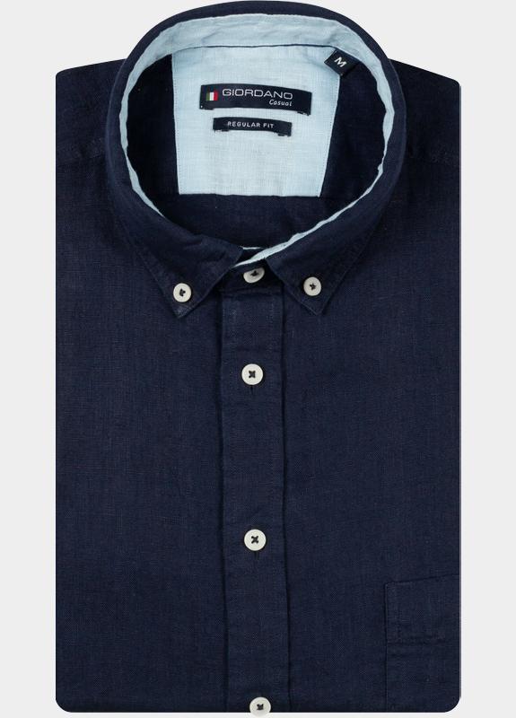 Giordano Overhemd heren Blauw Ivy Long Sleeve Button Down S 617009/60