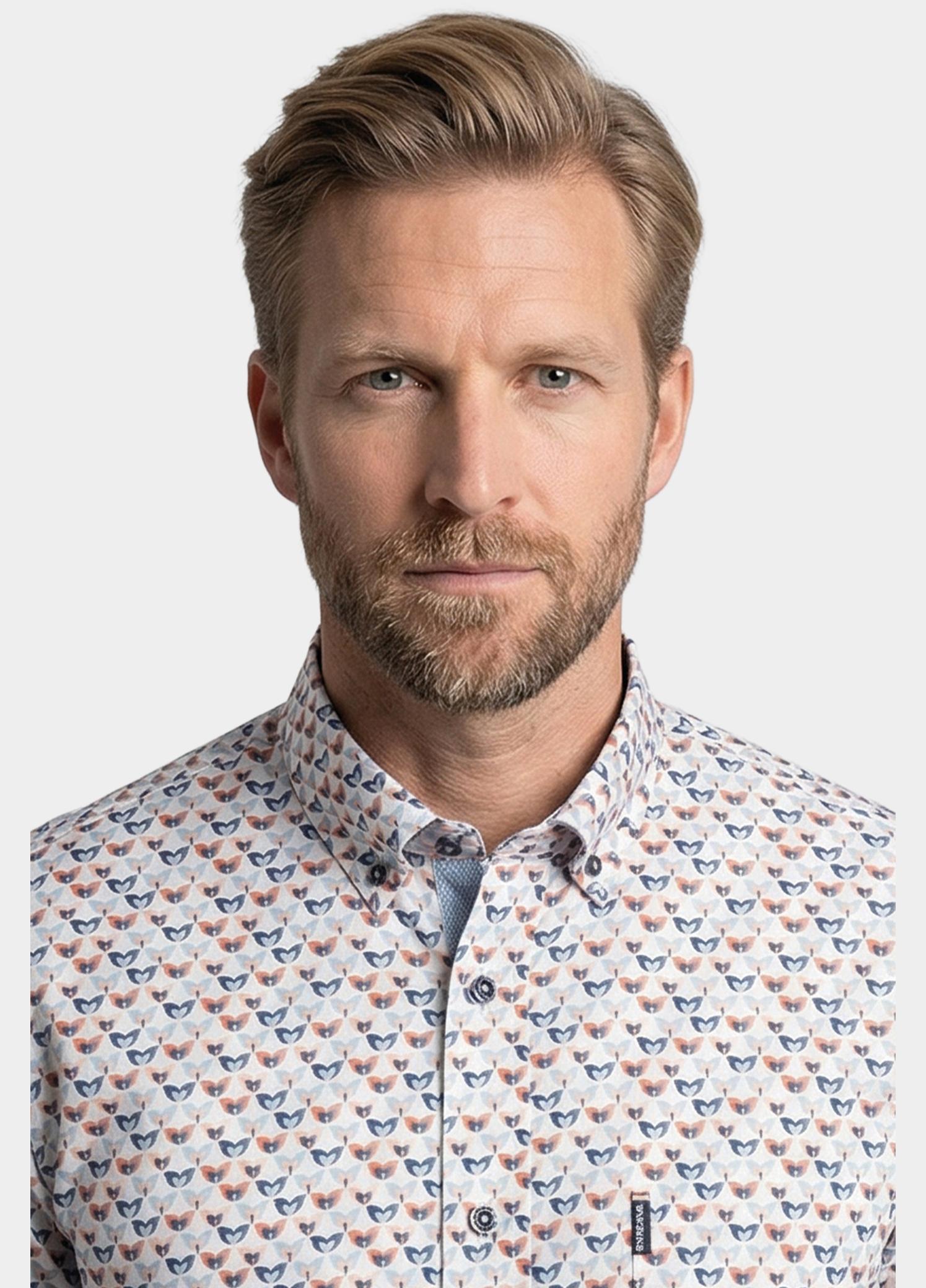 Giordano overhemd korte mouw heren Rood League Short Sleeve Button Do 616036/30