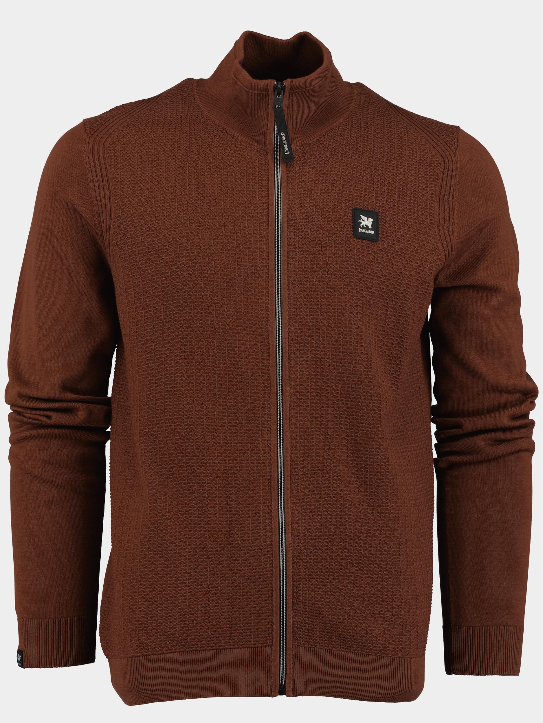 Vanguard Vest Bruin Zip jacket cotton modal VKC2309362/8250
