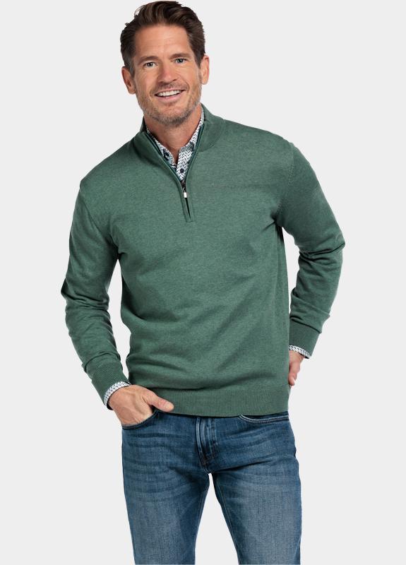 Baileys Half Zip Groen Pullover 1/2 zip  with low po 618400/735