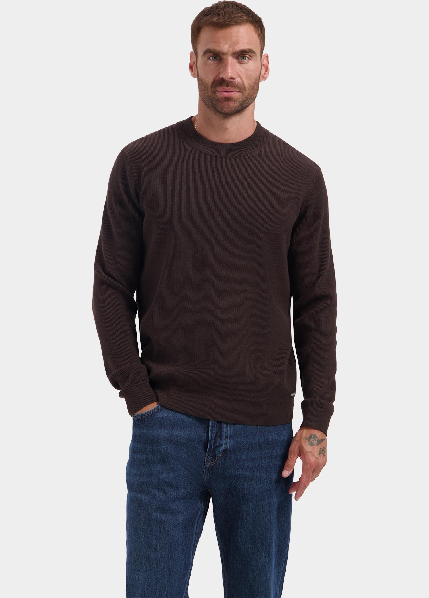 Dstrezzed Pullover heren Bruin Oscar Rib Mockneck 406824/799