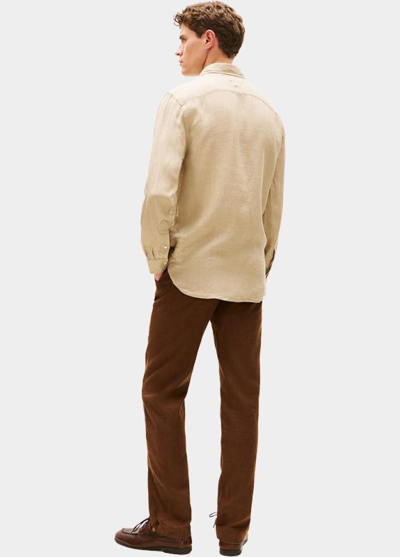 Tommy Hilfiger Casual hemd lange mouw Bruin PIGMENT DYED LI SOLID RF SHIR MW0MW41530/RBT