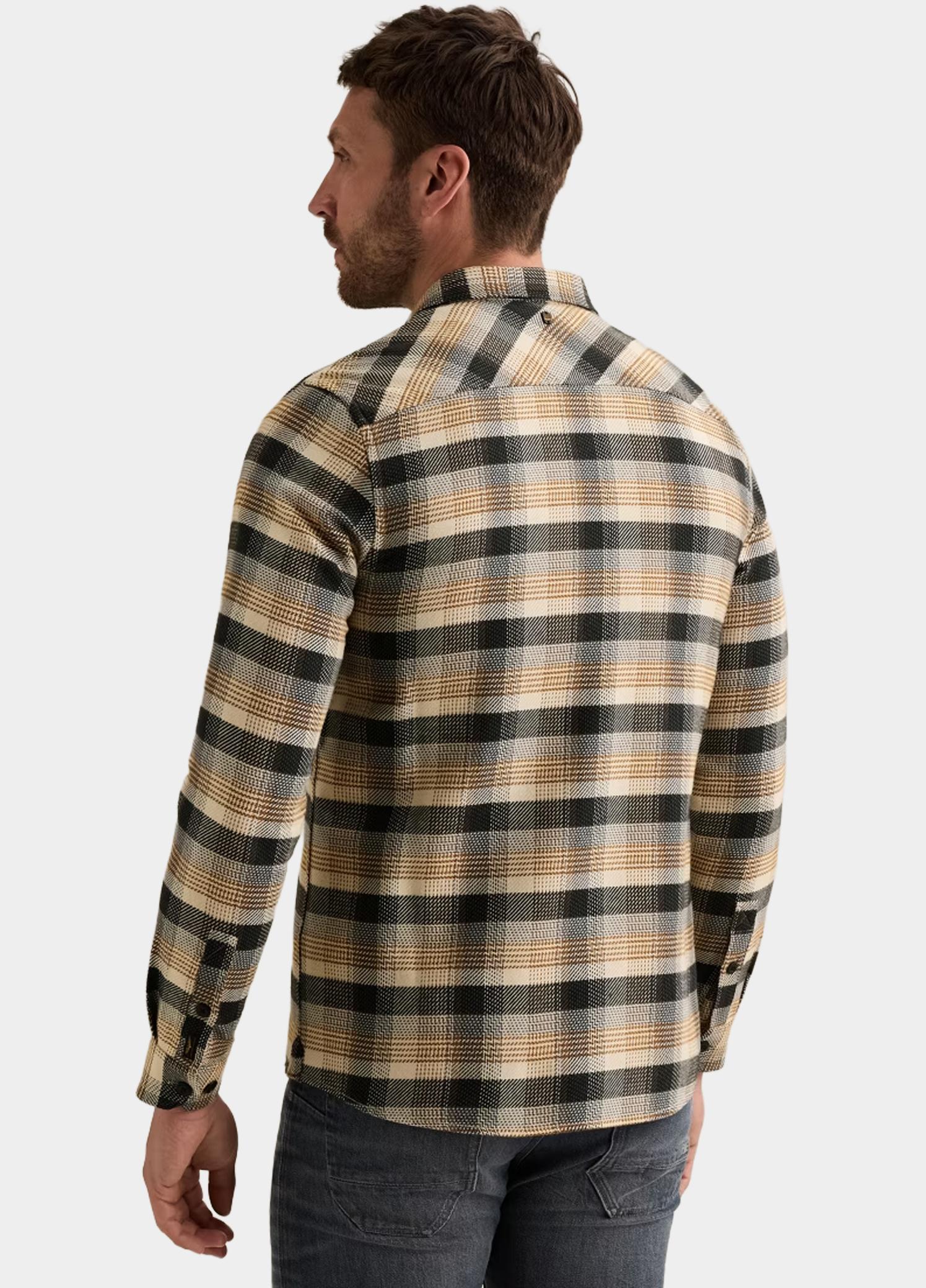 PME Legend Overhemd heren Bruin Long sleeve shirt yarn dye ch PSI2608216/8187