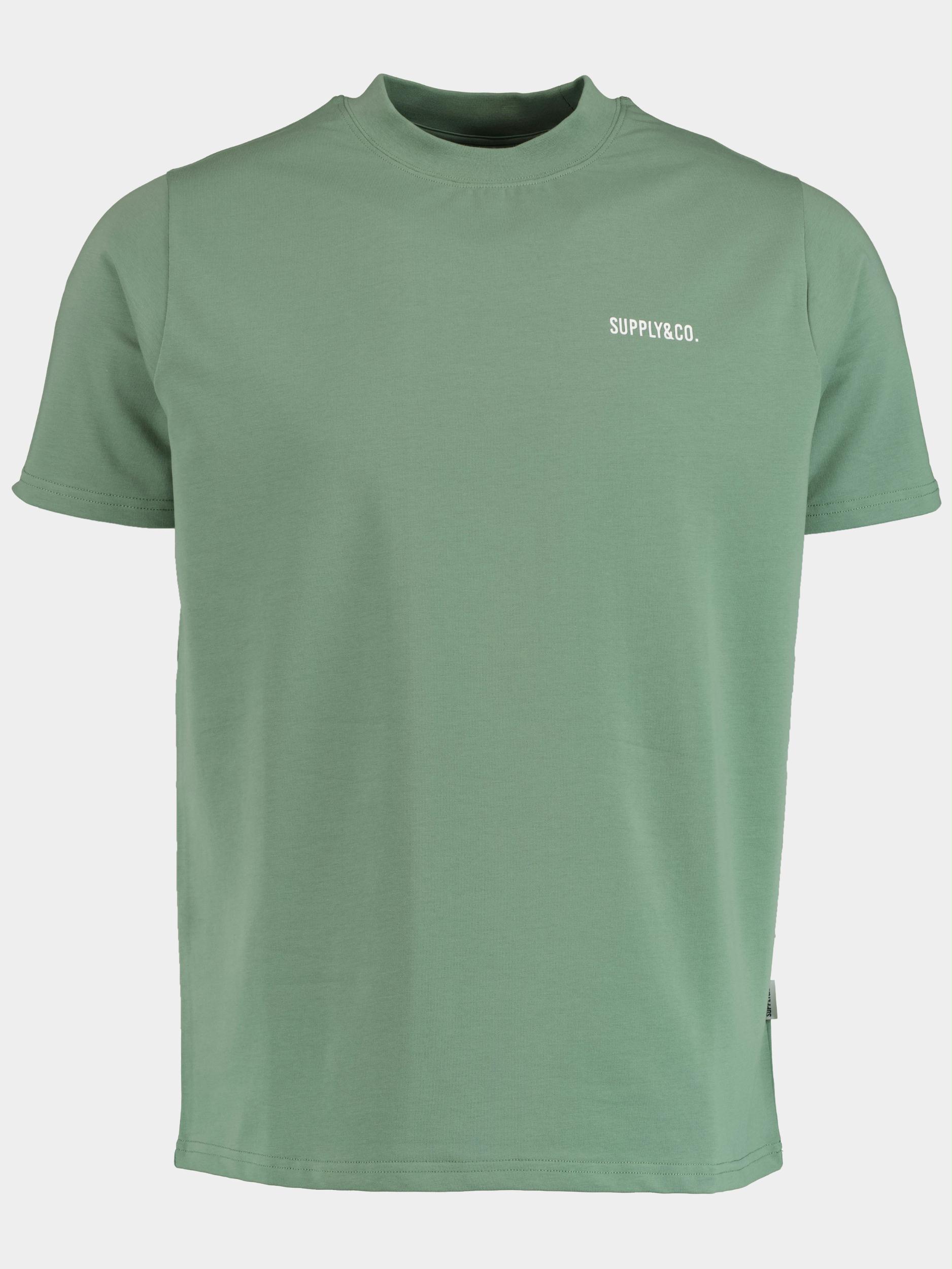 Supply & Co. T-shirt korte mouw Groen Basic Tee Chest Logo 22108BA51/903 dusty green