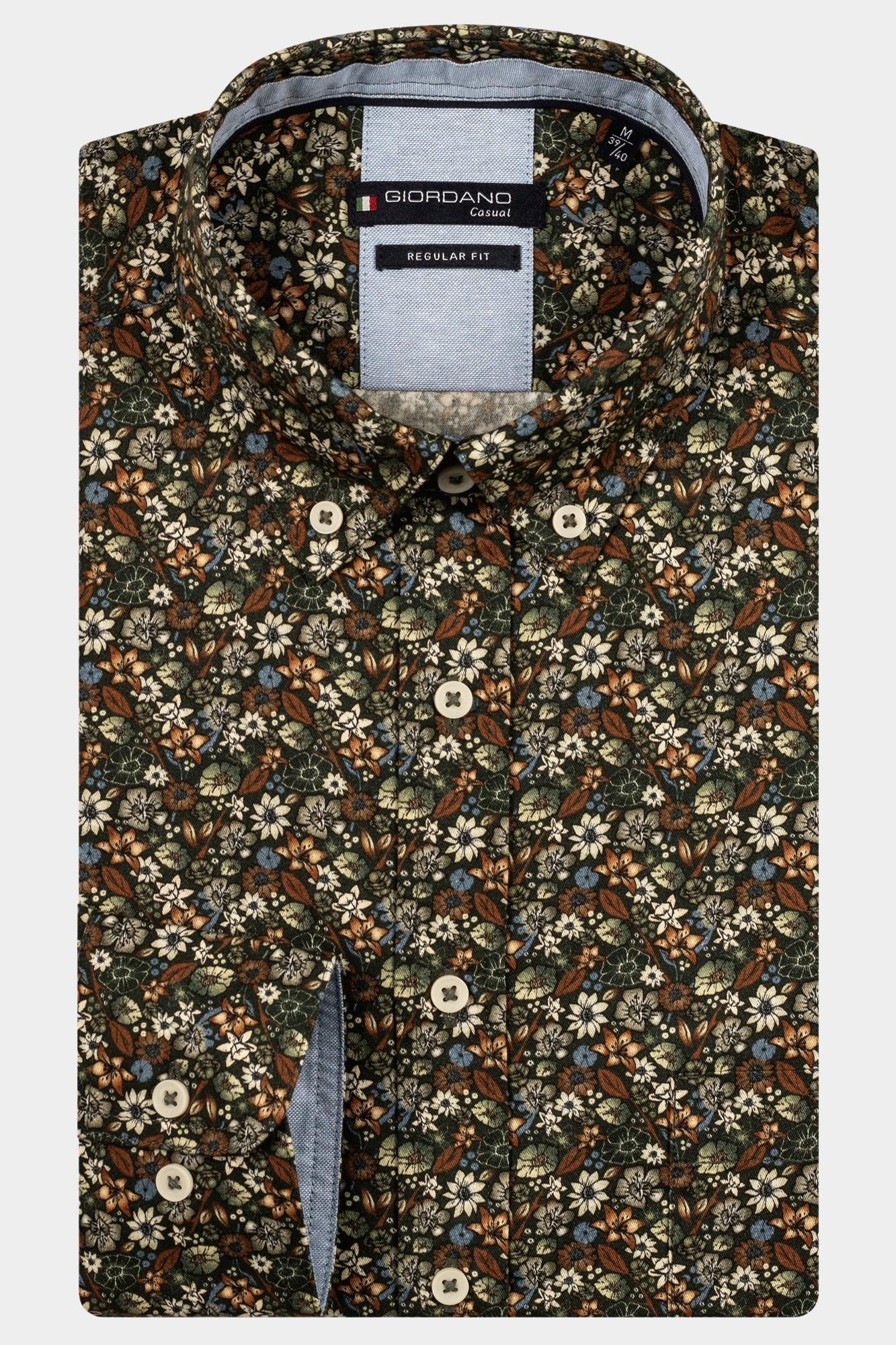 Giordano Casual hemd lange mouw Groen Ivy long sleeve button down S 527057/70