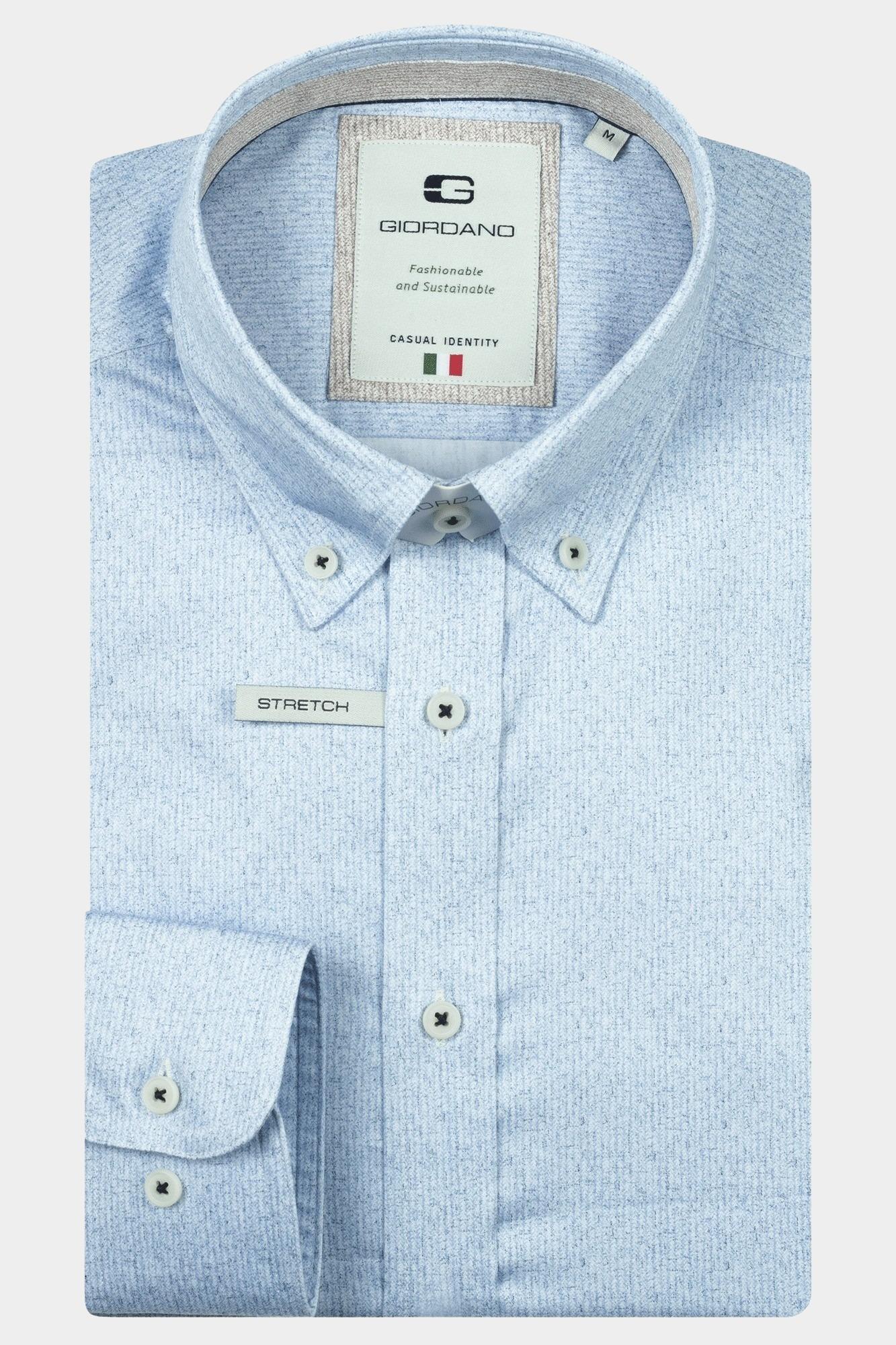 Giordano Casual hemd lange mouw Blauw Loretto long sleeve button do 527826/61