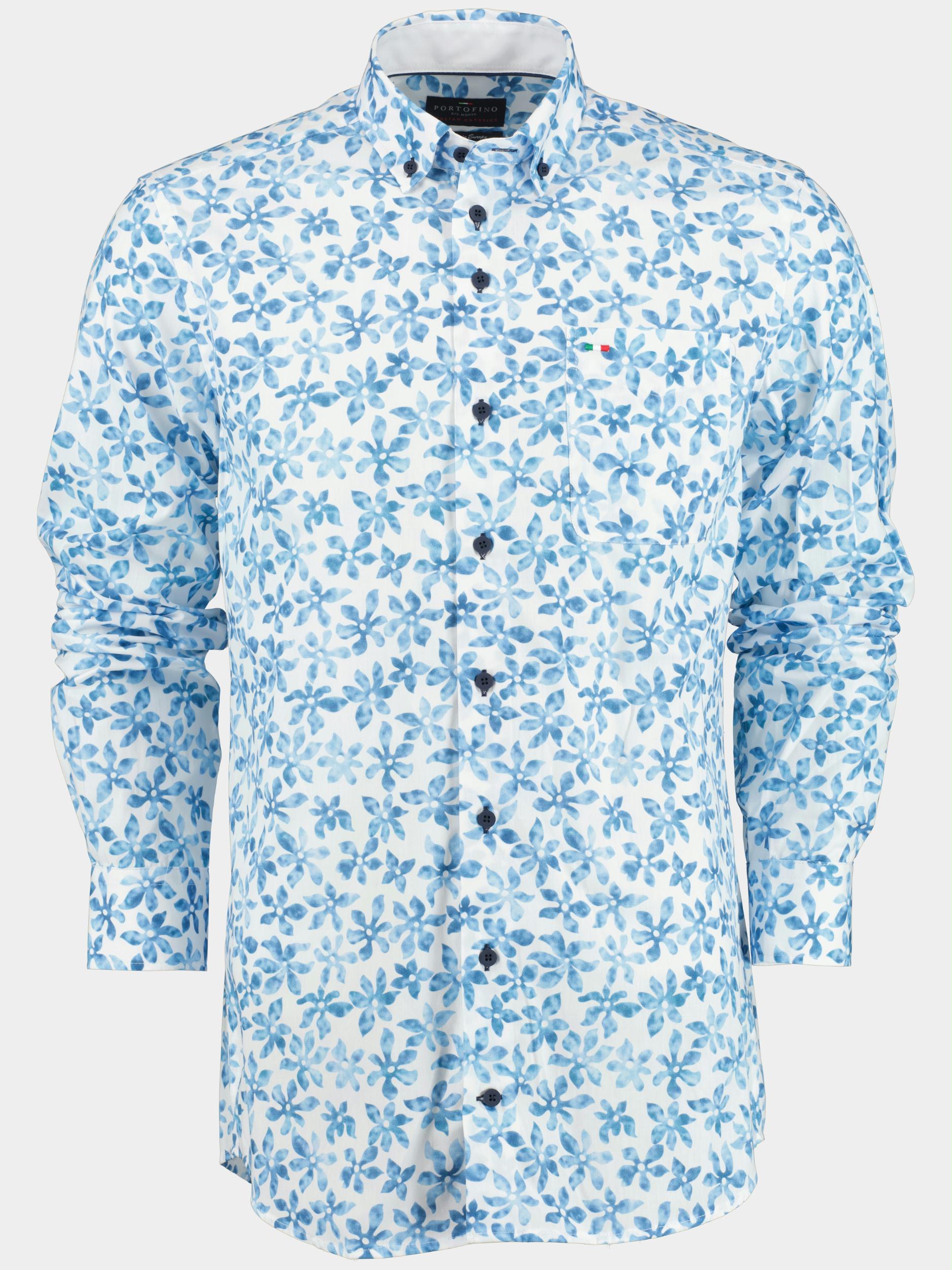 Portofino Casual hemd lange mouw Blauw PF09 21785/01