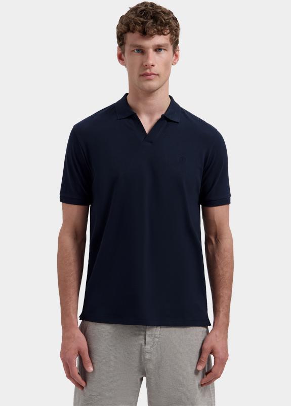 Dstrezzed Polo korte mouw Blauw Bowie V-Neck Polo 240022/649