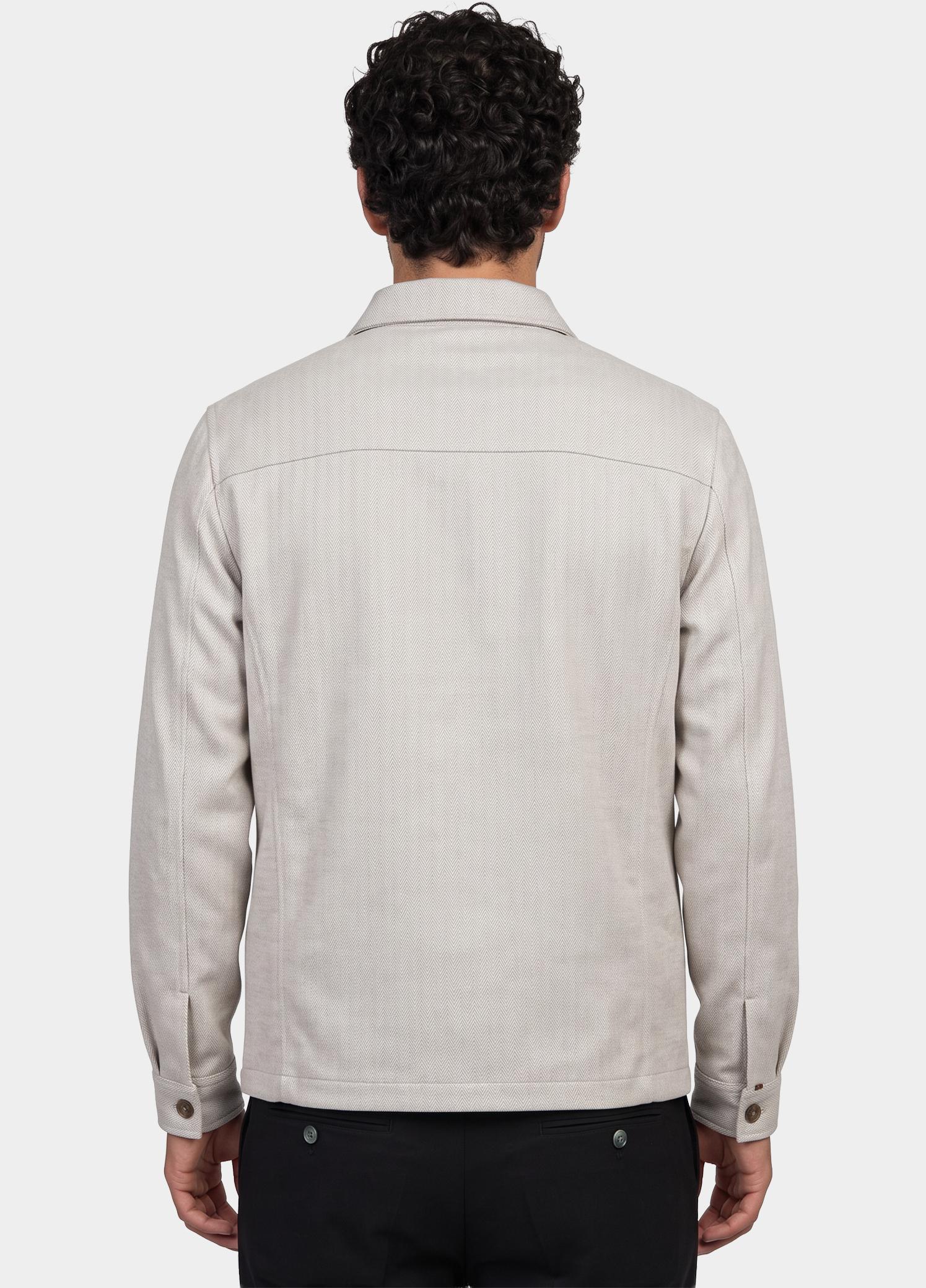 R2 Amsterdam Overshirt Grijs Herringbone overshirt 134.OVERSHIRT.009/039