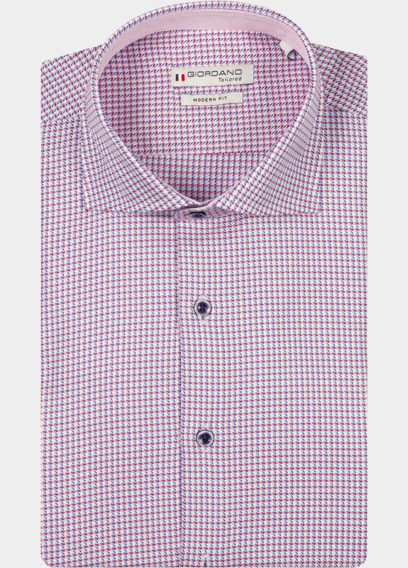 Giordano Overhemd heren Roze Locarno Long Sleeve Semi Cuta 617840/50