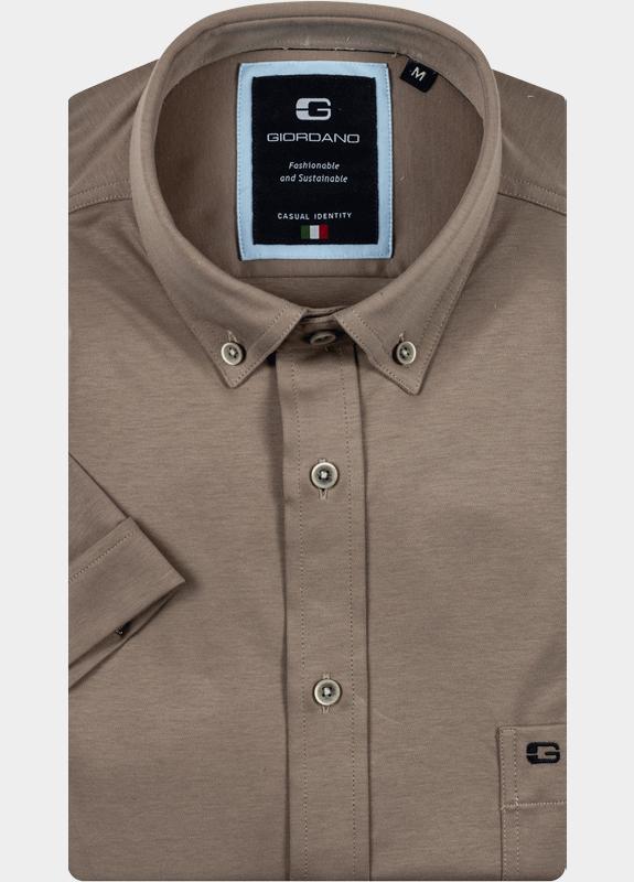 Giordano overhemd korte mouw heren Wit Alfa Short Sleeve Button Down 616078/81