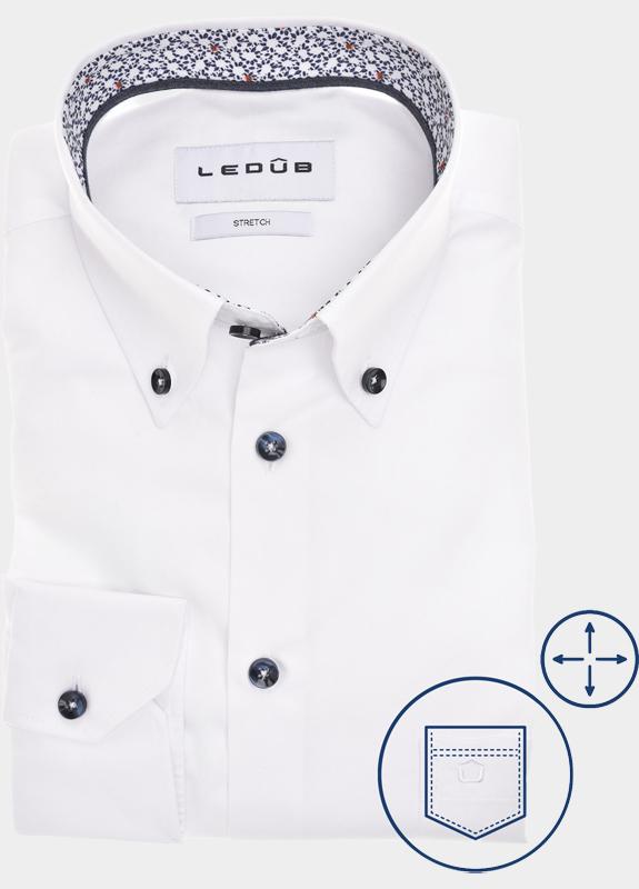 Ledub Business hemd lange mouw Wit  0701975/910-914-180