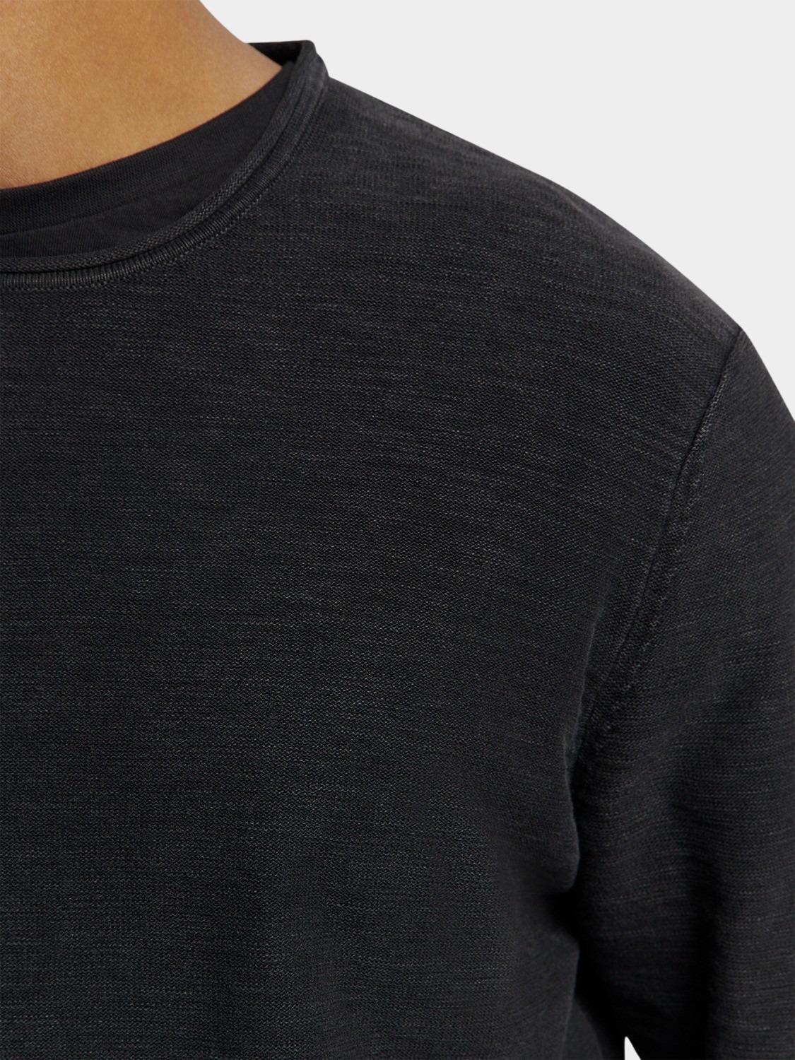 No Excess Pullover Zwart Pullover Crewneck Garment Dye N2101/020