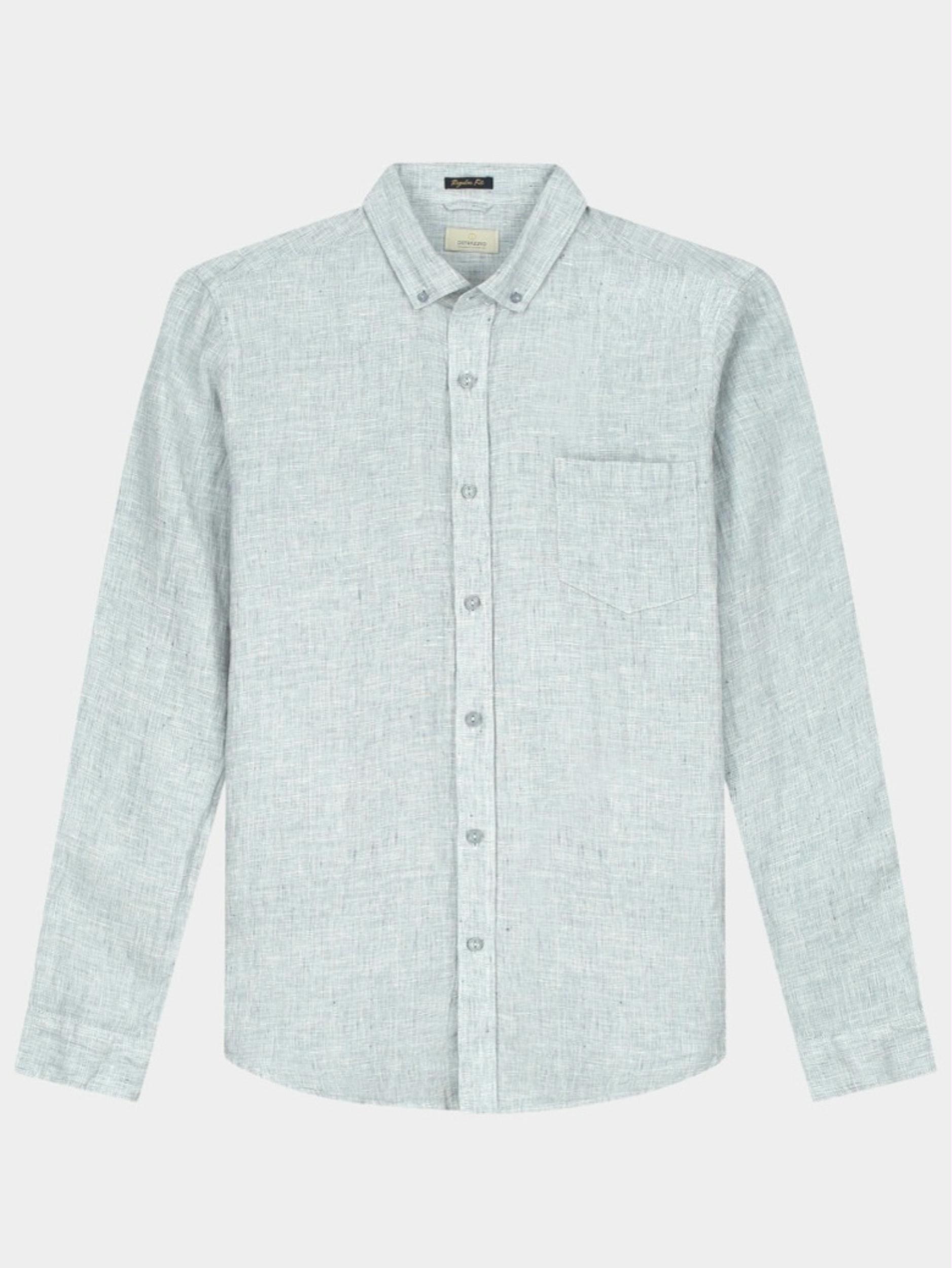 Dstrezzed Casual hemd lange mouw Blauw Shirt Linen Melange 303730/614