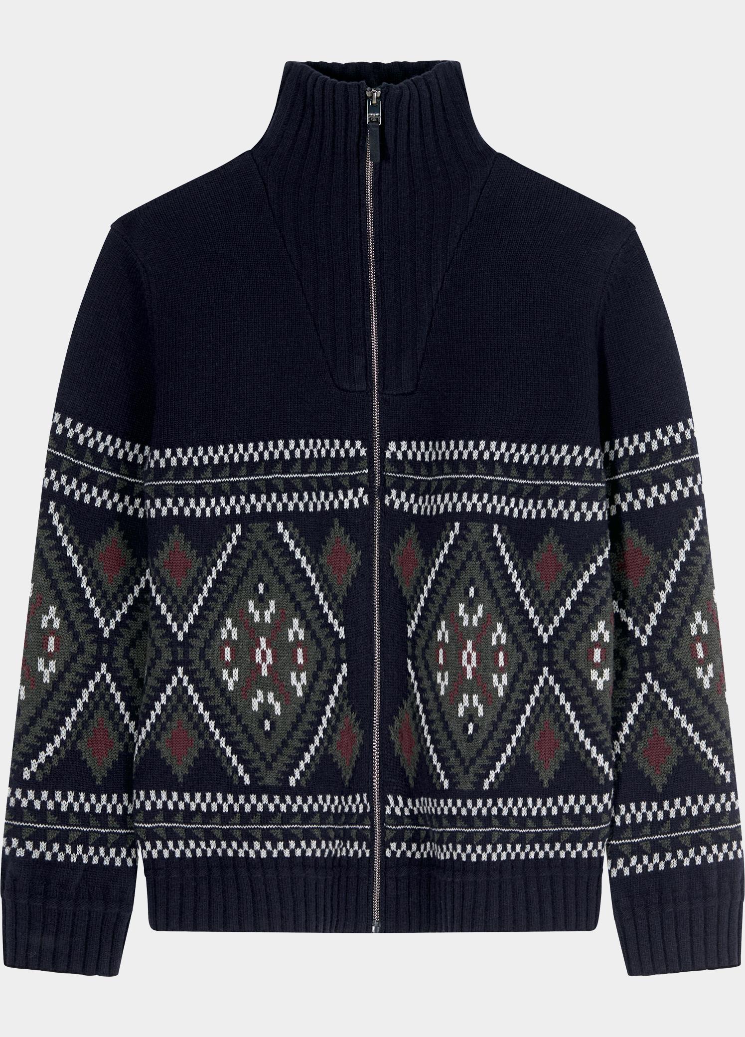 Olymp Vest heren Blauw Jacke Strick 532326/18