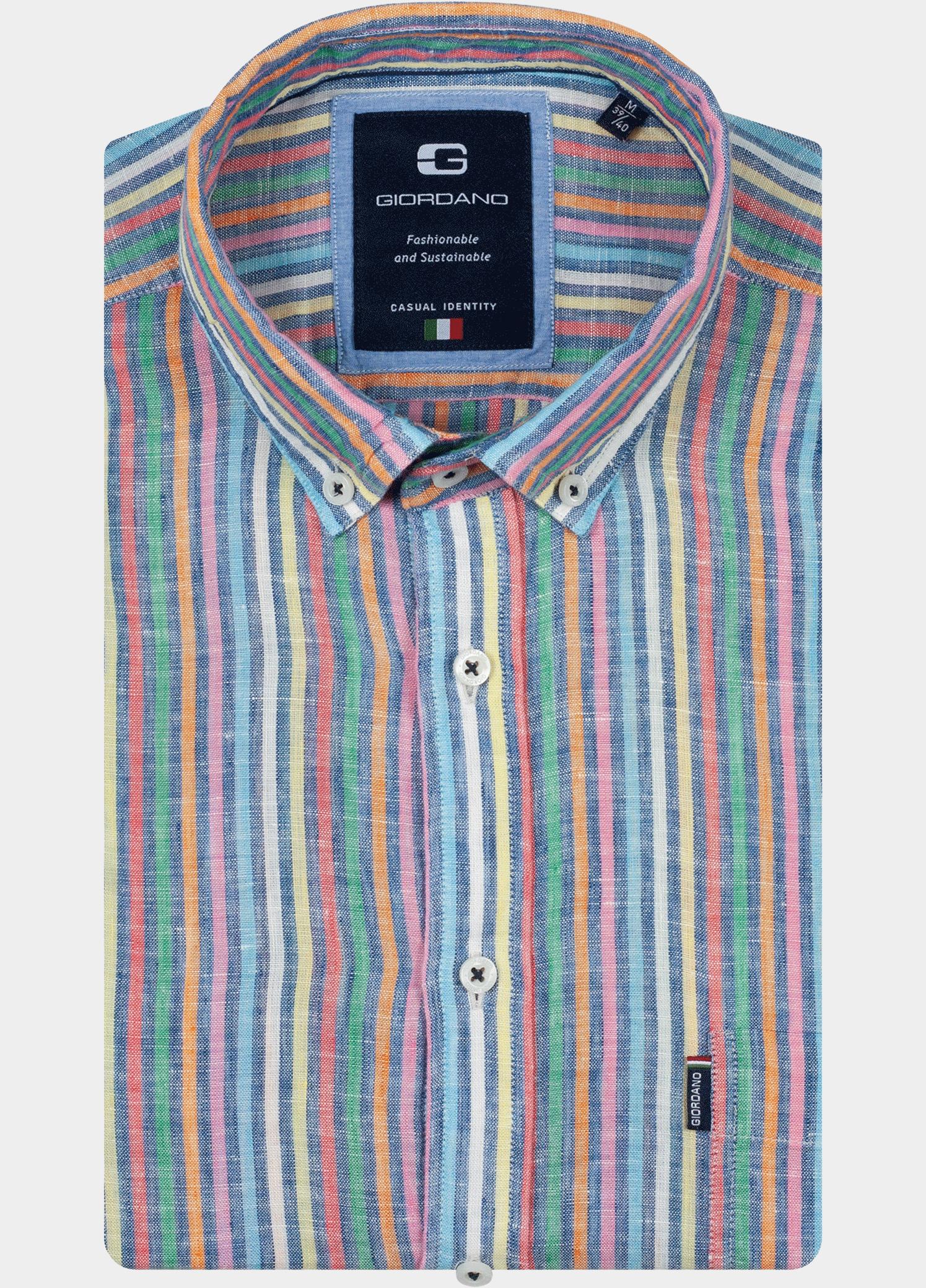 Giordano Overhemd heren Blauw Brando Long Sleeve Button Dow 617307/60