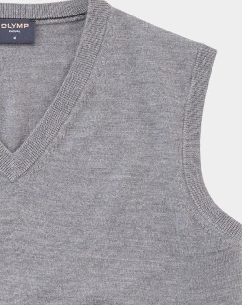 Olymp Spencer Grijs V-Pullunder Basic Merino 533667/63