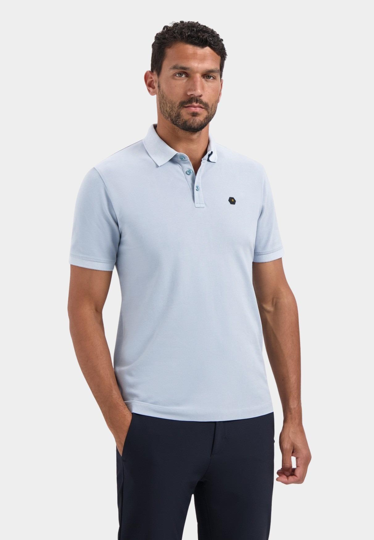 No Excess Polo korte mouw Blauw Polo Pique Garment Dyed N3801/138