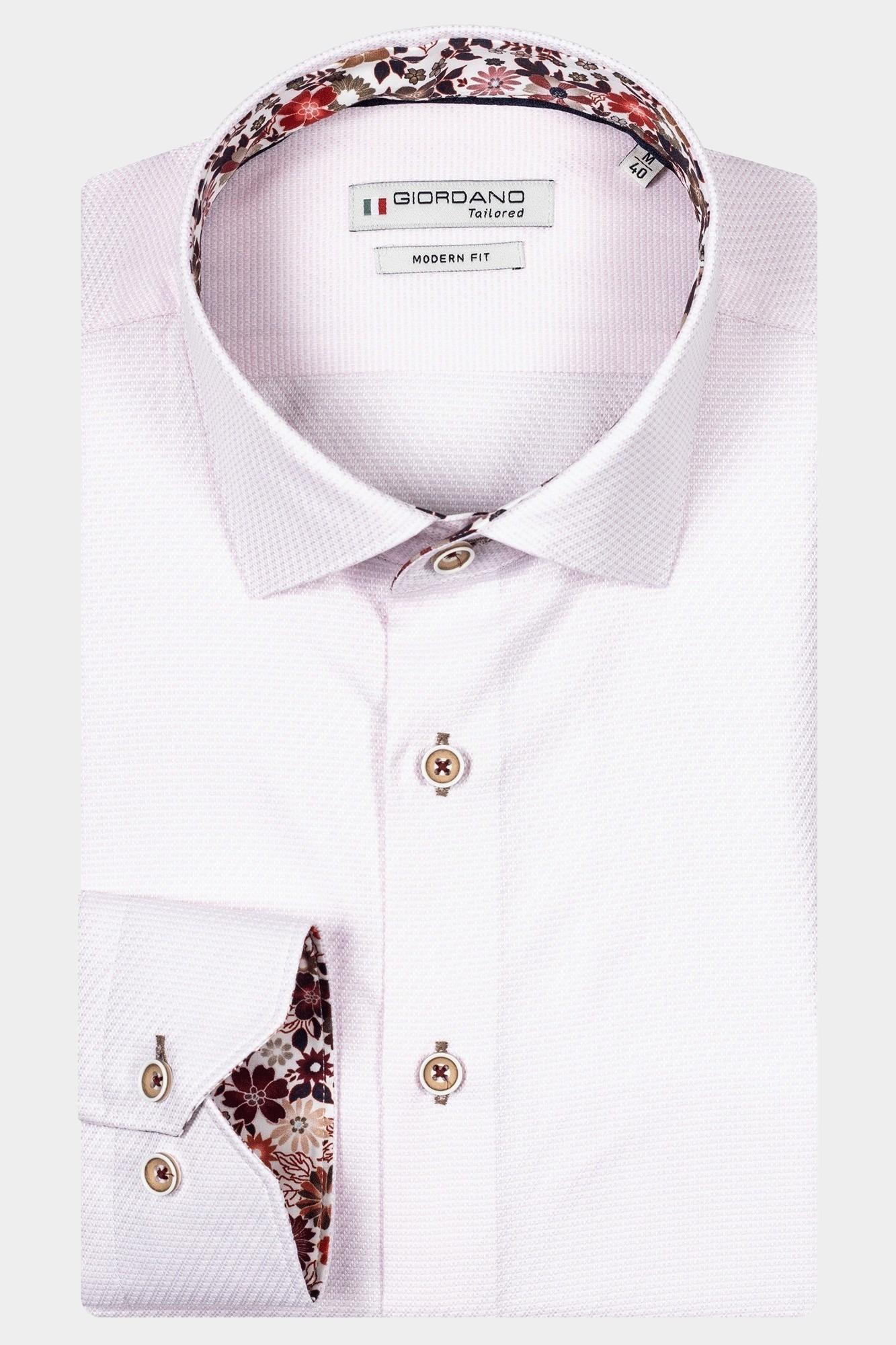 Giordano Casual hemd lange mouw Roze Maggiore, LS Semi Cutaway Pla 427870/51