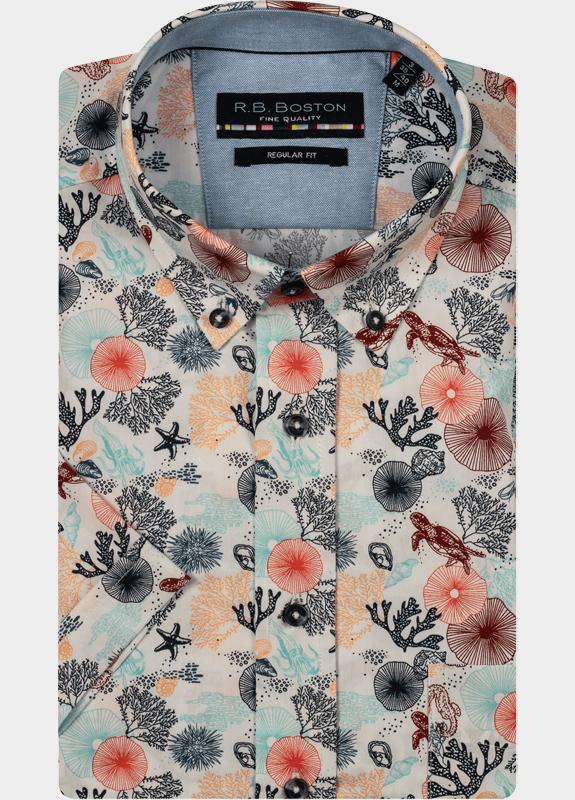 R.B. Boston Casual hemd korte mouw Multi Marshall SS Button Down 516670/303
