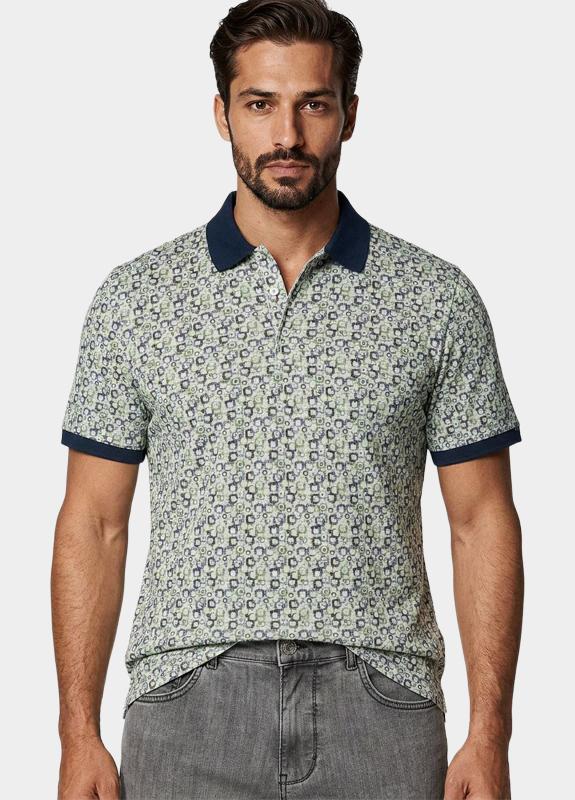Baileys Polo heren Groen Poloshirt  2-tone Pique, prin 615228/72