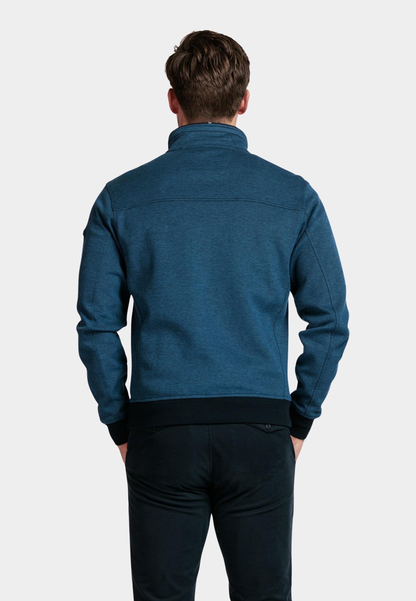 Baileys Vest Blauw Sweat Cardigan Zip  2-tone Ox 412245/60