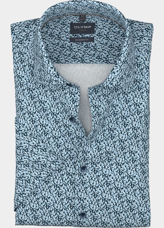 Olymp Zakelijk hemd korte mouw Blauw Luxor 128212/18
