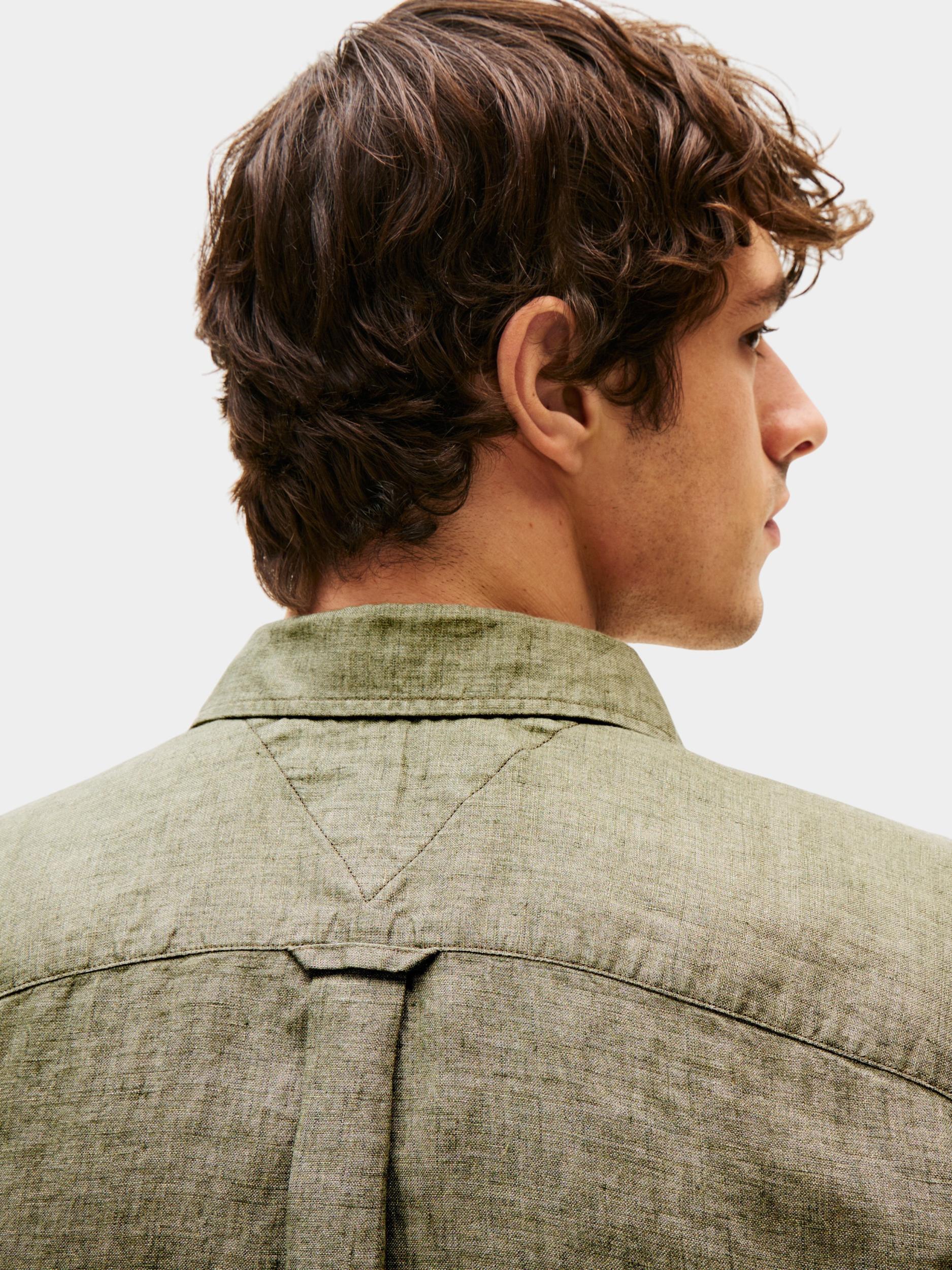 Tommy Hilfiger Casual hemd lange mouw Groen Pigment Dyed LI Solid RF Shirt MW0MW34602/PLI
