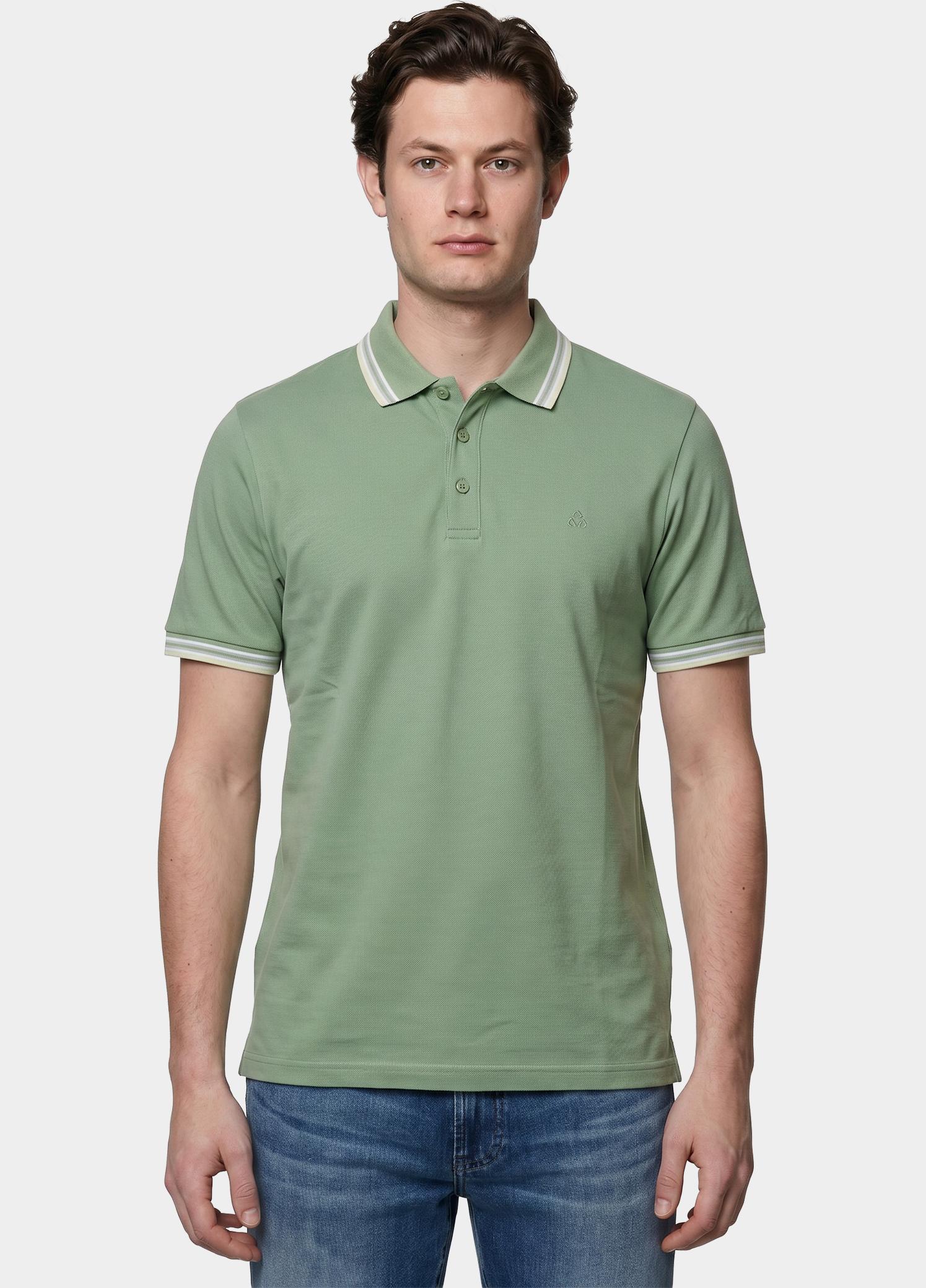 Scotland Blue Polo heren Groen Brick Polo Plain Contrast Col SPE25108BR06SB/343 surf side