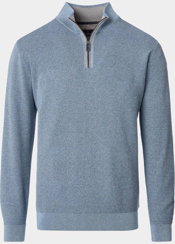 Casamoda Half Zip Blauw Stricktroyer SNOS 454479000/122