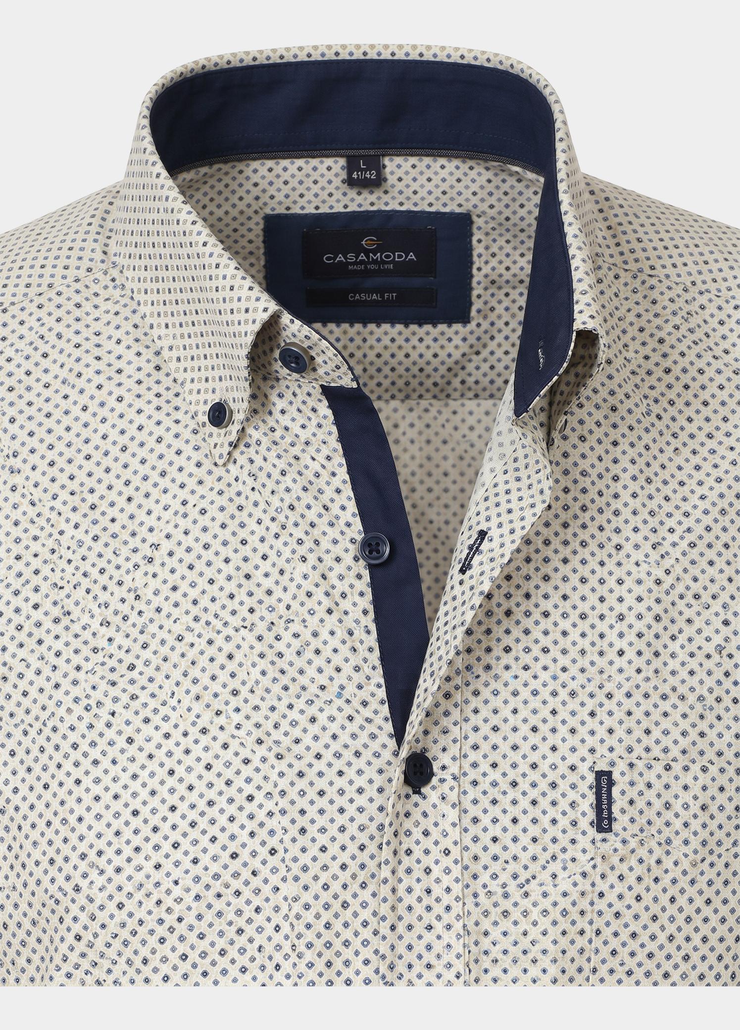 Casamoda Casual hemd korte mouw Groen B.D. Casual Fit 1/2Arm_ 126131301/300