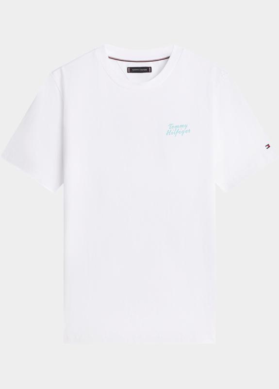 Tommy Hilfiger T-shirt korte mouw Wit PALM PHOTO PRINT TEE MW0MW42386/YBR