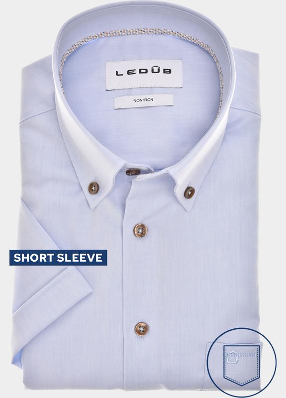 Ledub Business hemd korte mouw Blauw  0143286/120-630-000
