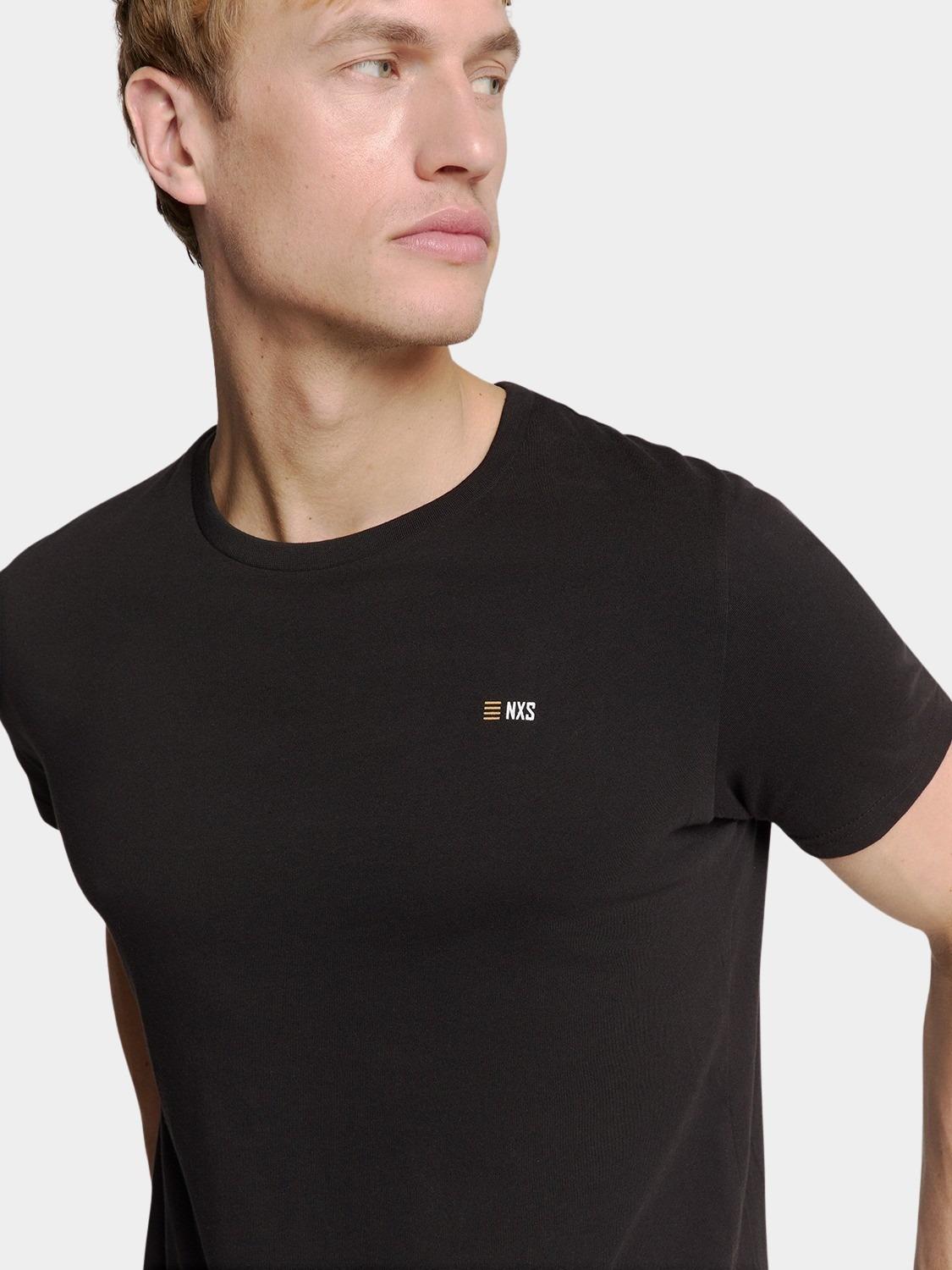 No Excess T-shirt korte mouw Zwart T-Shirt Crewneck Solid Basic N3401D/020
