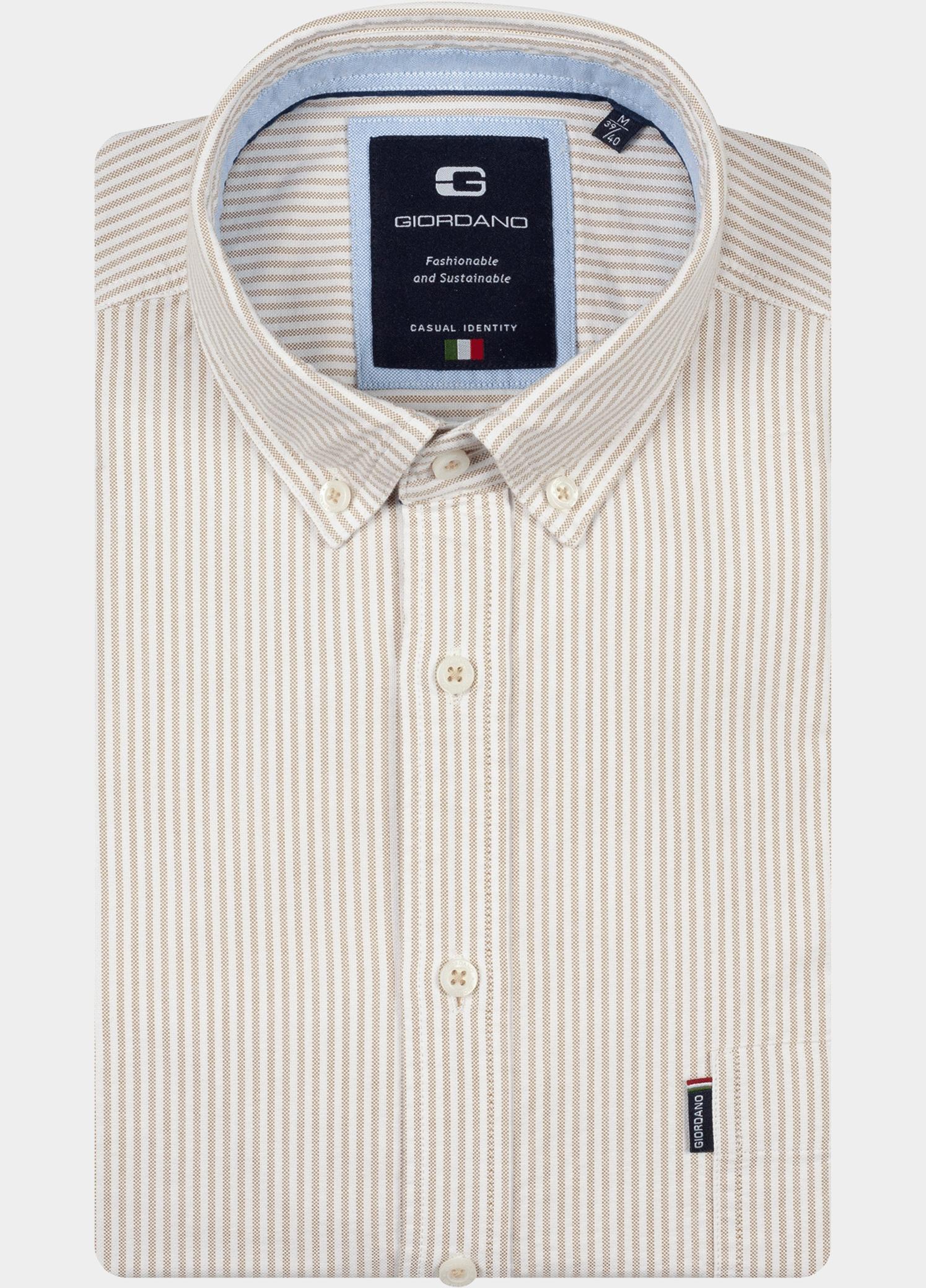 Giordano overhemd korte mouw heren Wit Marlon Short Sleeve Button Do 616112/81