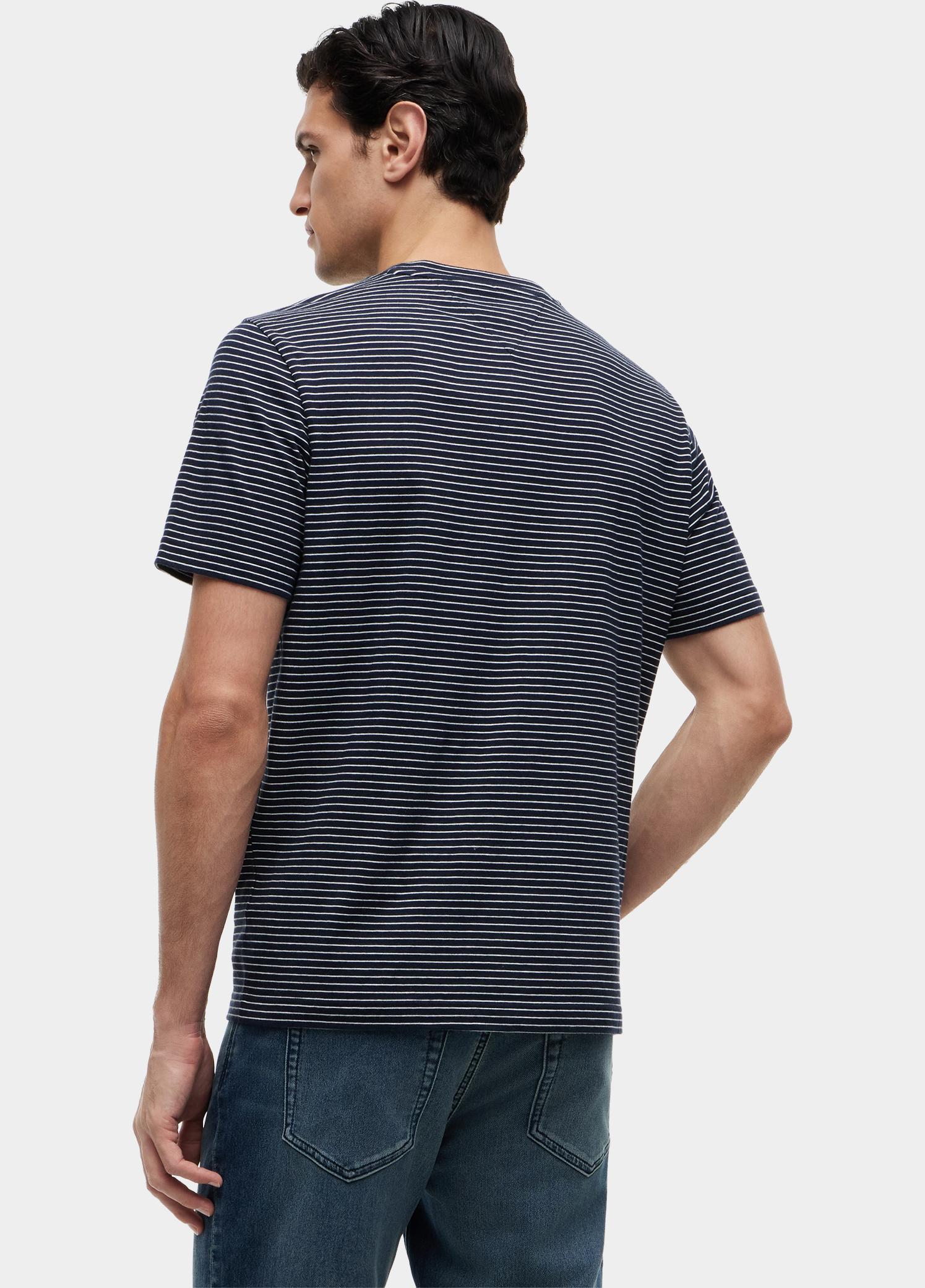 Tommy Hilfiger T-shirt heren Blauw ESS Seasonal Reg Fit Stripe Te MW0MW40923/0A7