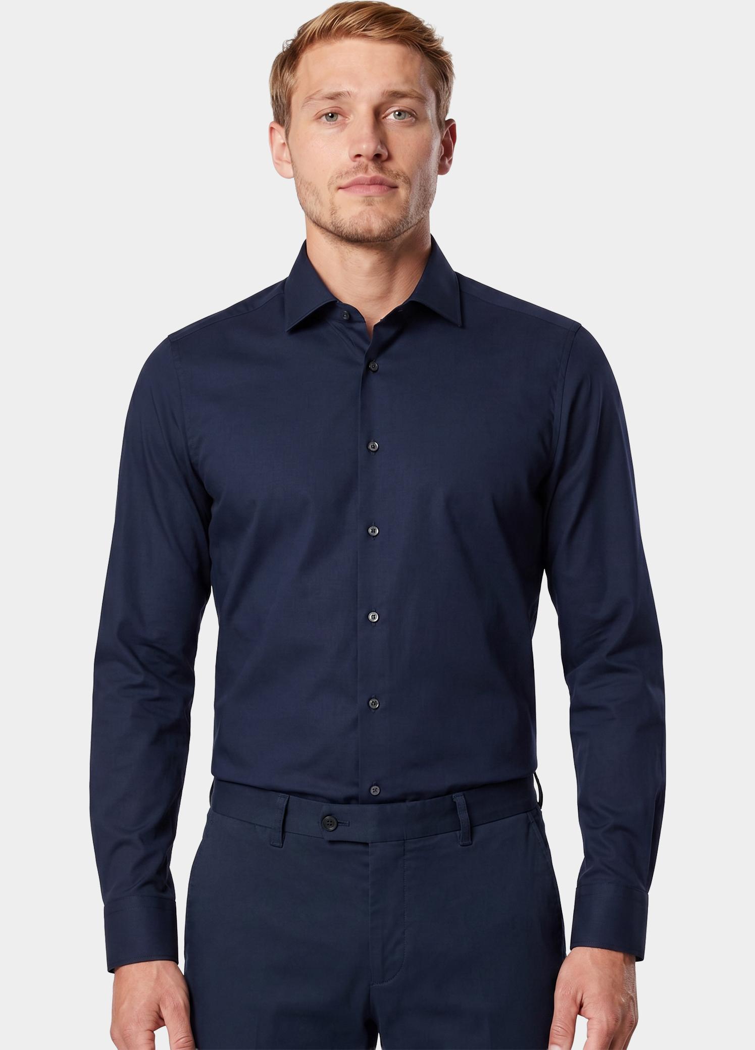 Venti Business hemd lange mouw Blauw Kent Modern Fit Jerseyflex 123963800/102