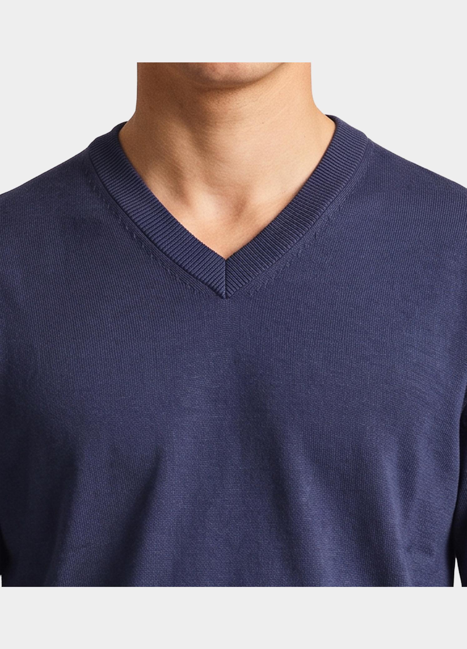 Bos Pullover heren Blauw V-hals 263/8189 - Navy