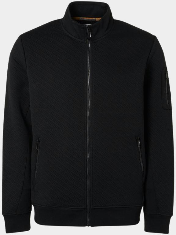 No Excess Vest Zwart Sweater Full Zipper Jacquard 17100825SN/020