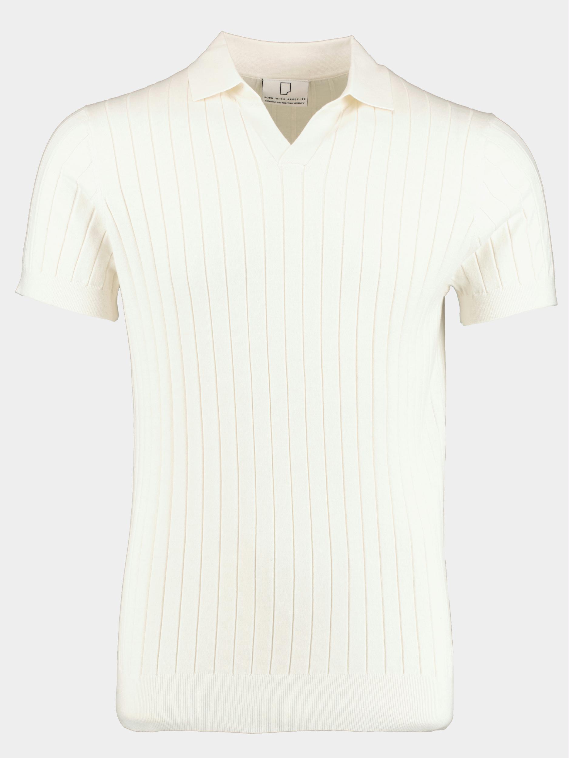 Born With Appetite Polo korte mouw Beige Tyler Polo V-placket 23108TY27/150 off-white